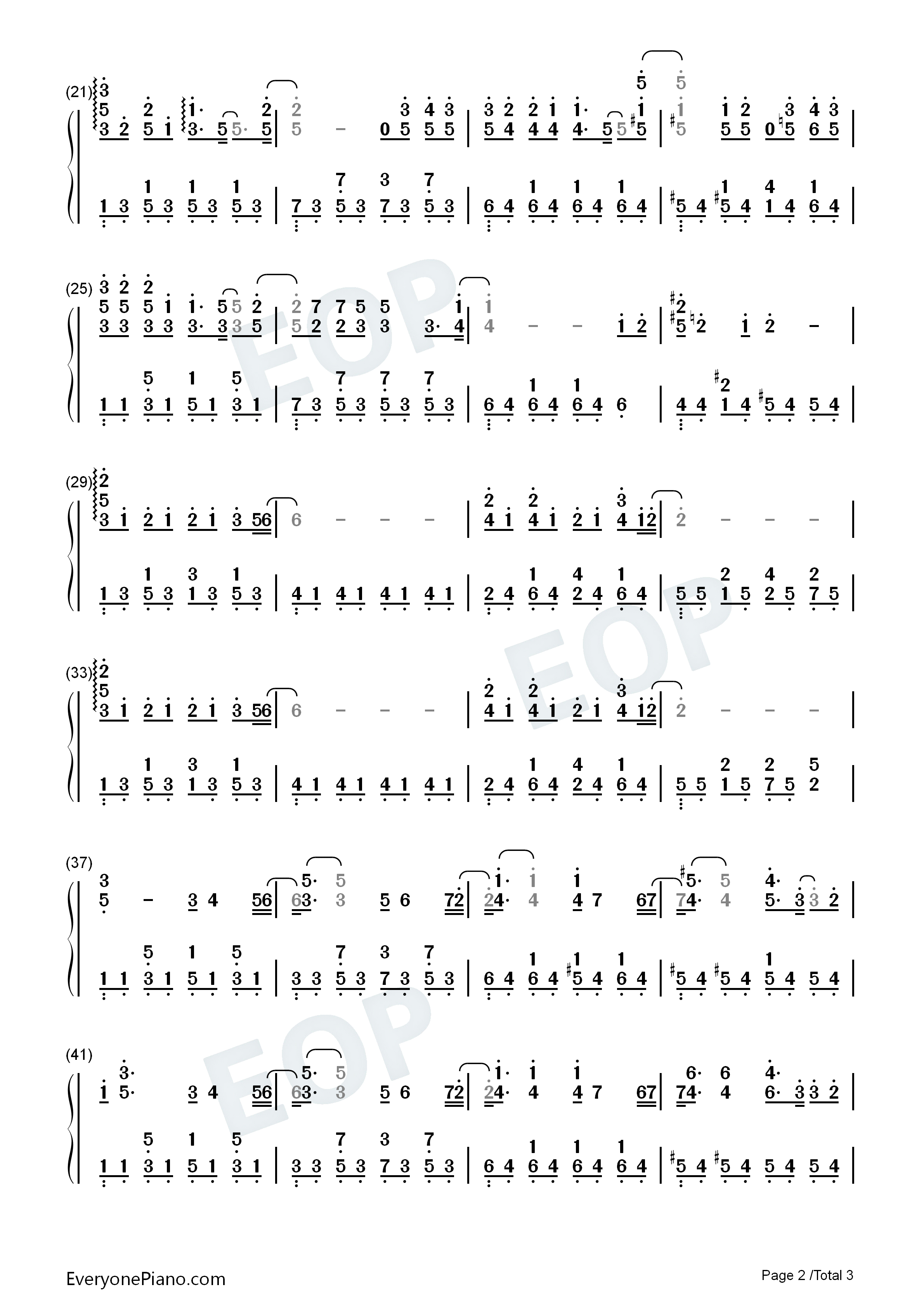 无滤镜钢琴简谱_林俊杰_藤原浩演唱