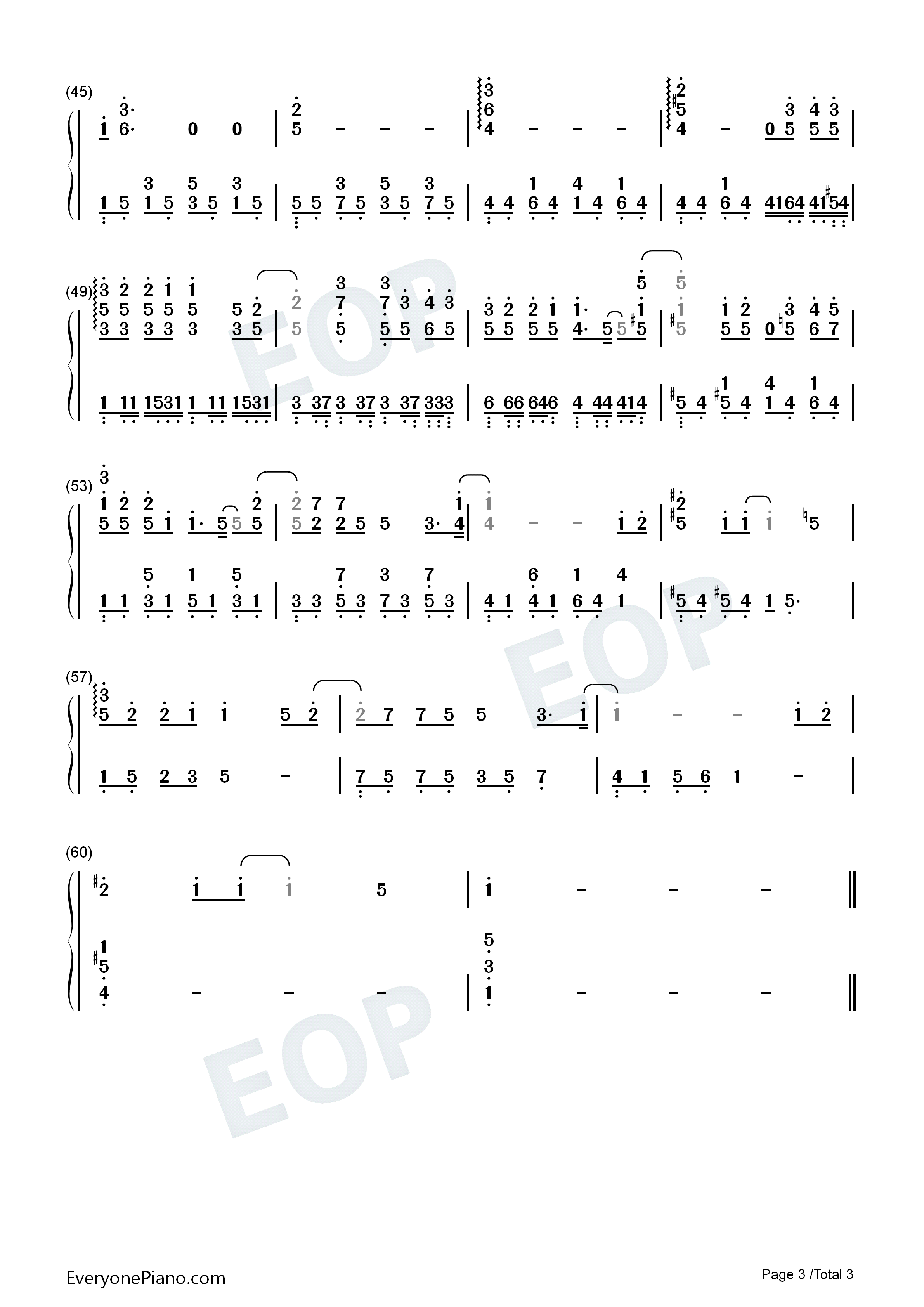 无滤镜钢琴简谱_林俊杰_藤原浩演唱
