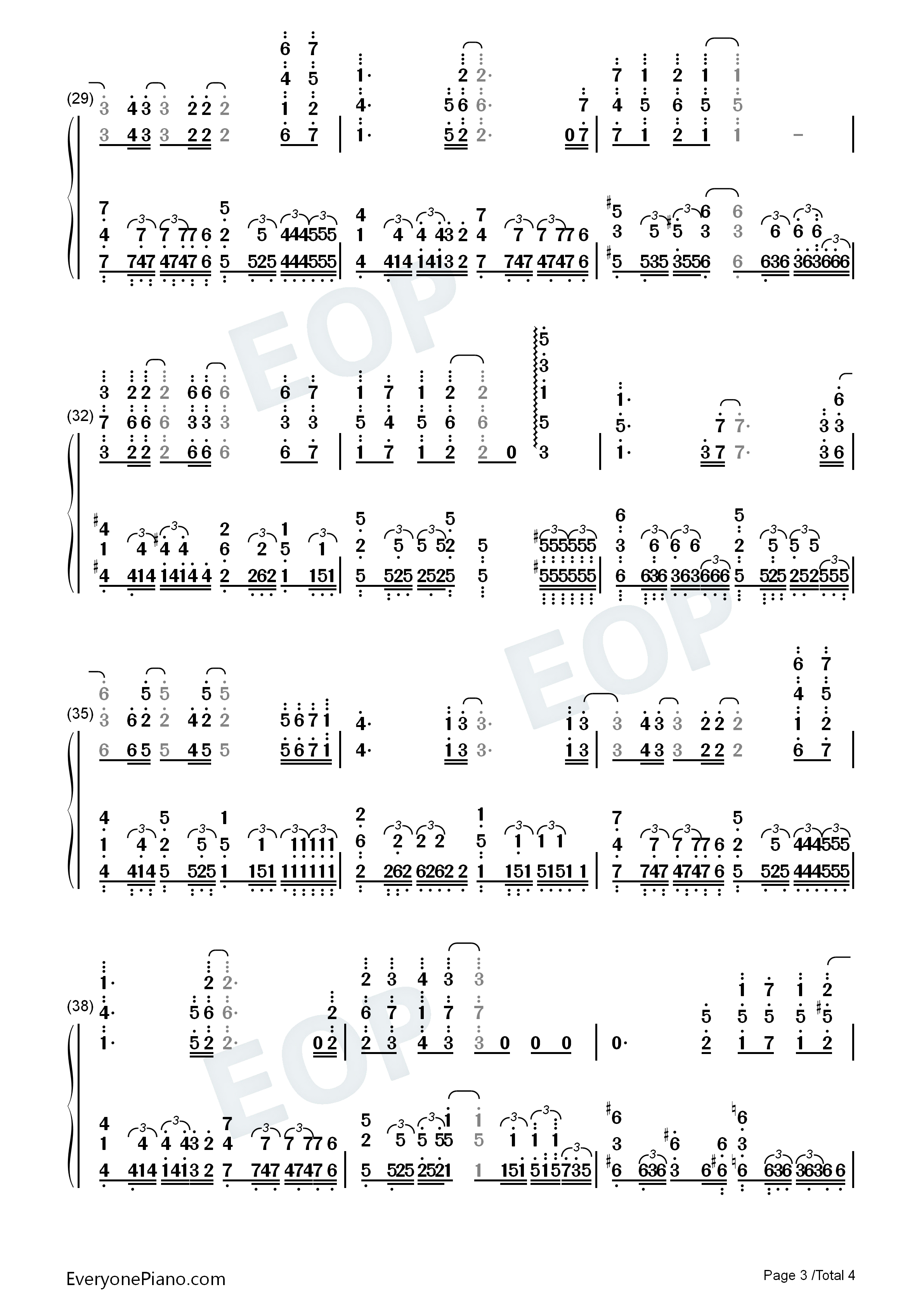 愈やしの歌钢琴简谱_田村由香里演唱