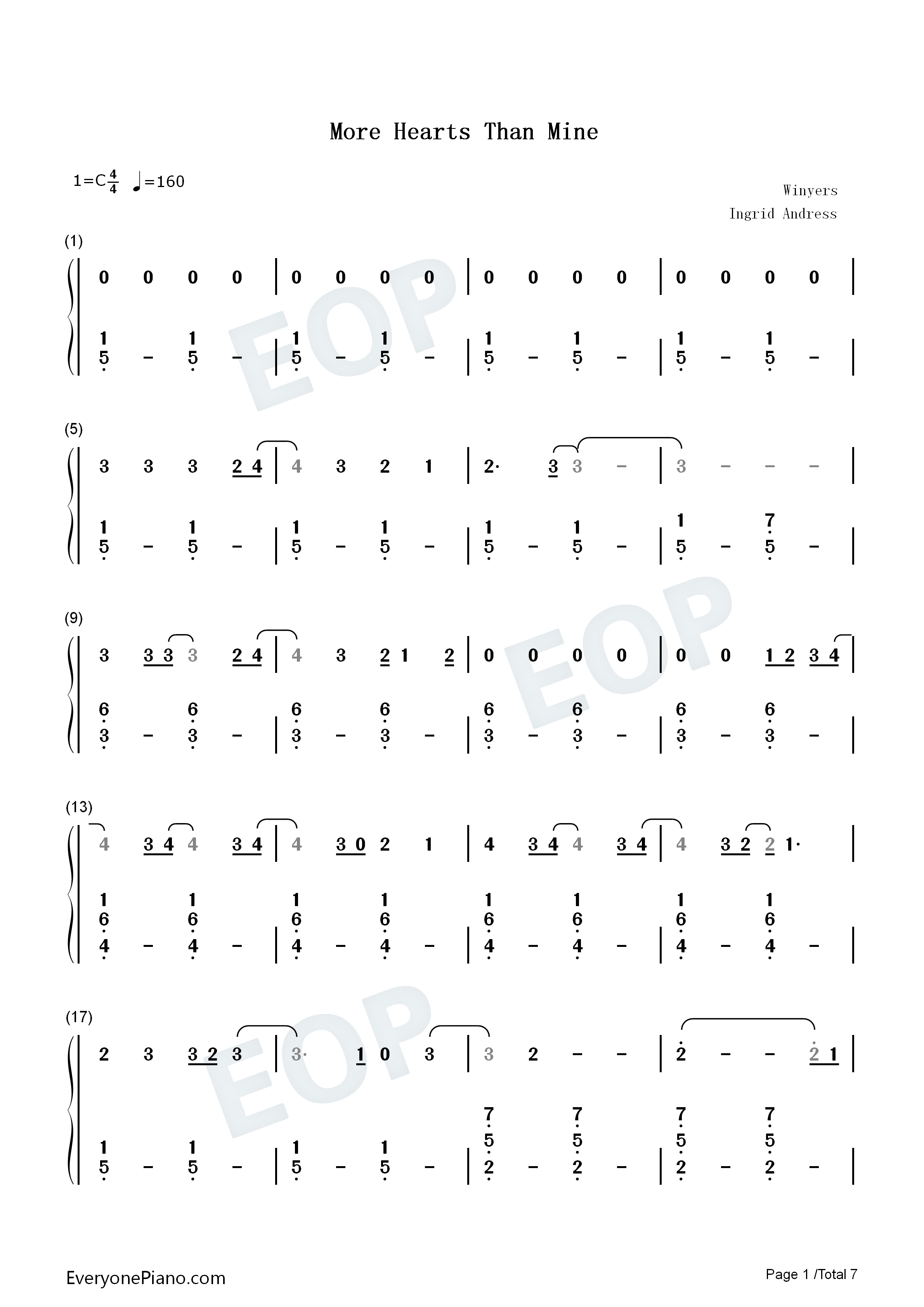 More_Hearts_Than_Mine钢琴简谱_Ingrid_Andress演唱
