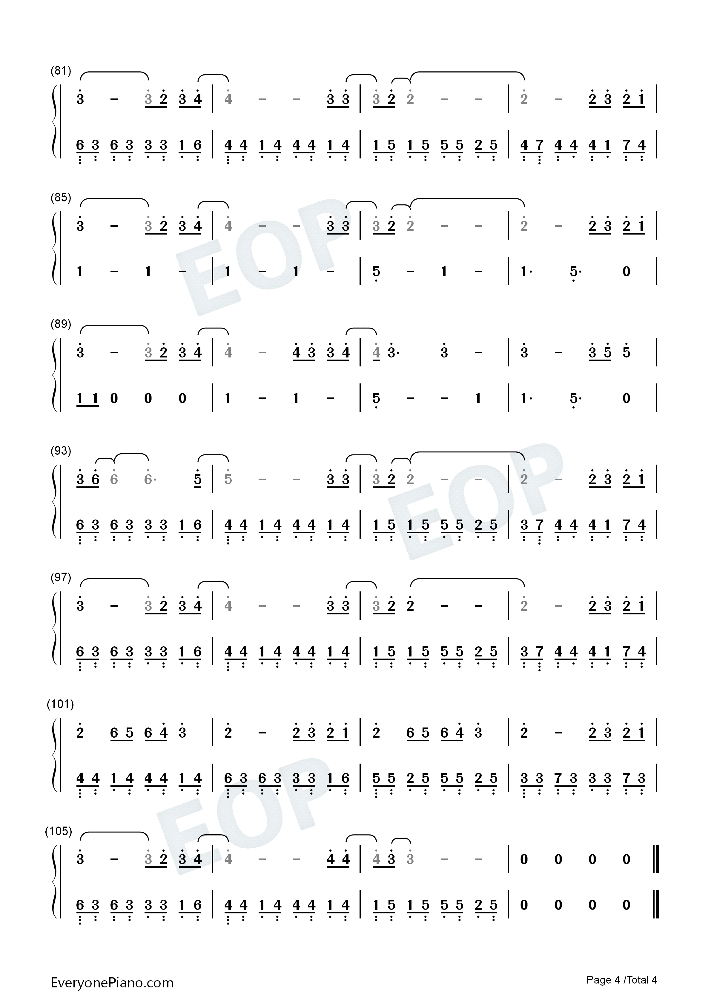 Control钢琴简谱_Zoe_Wees演唱