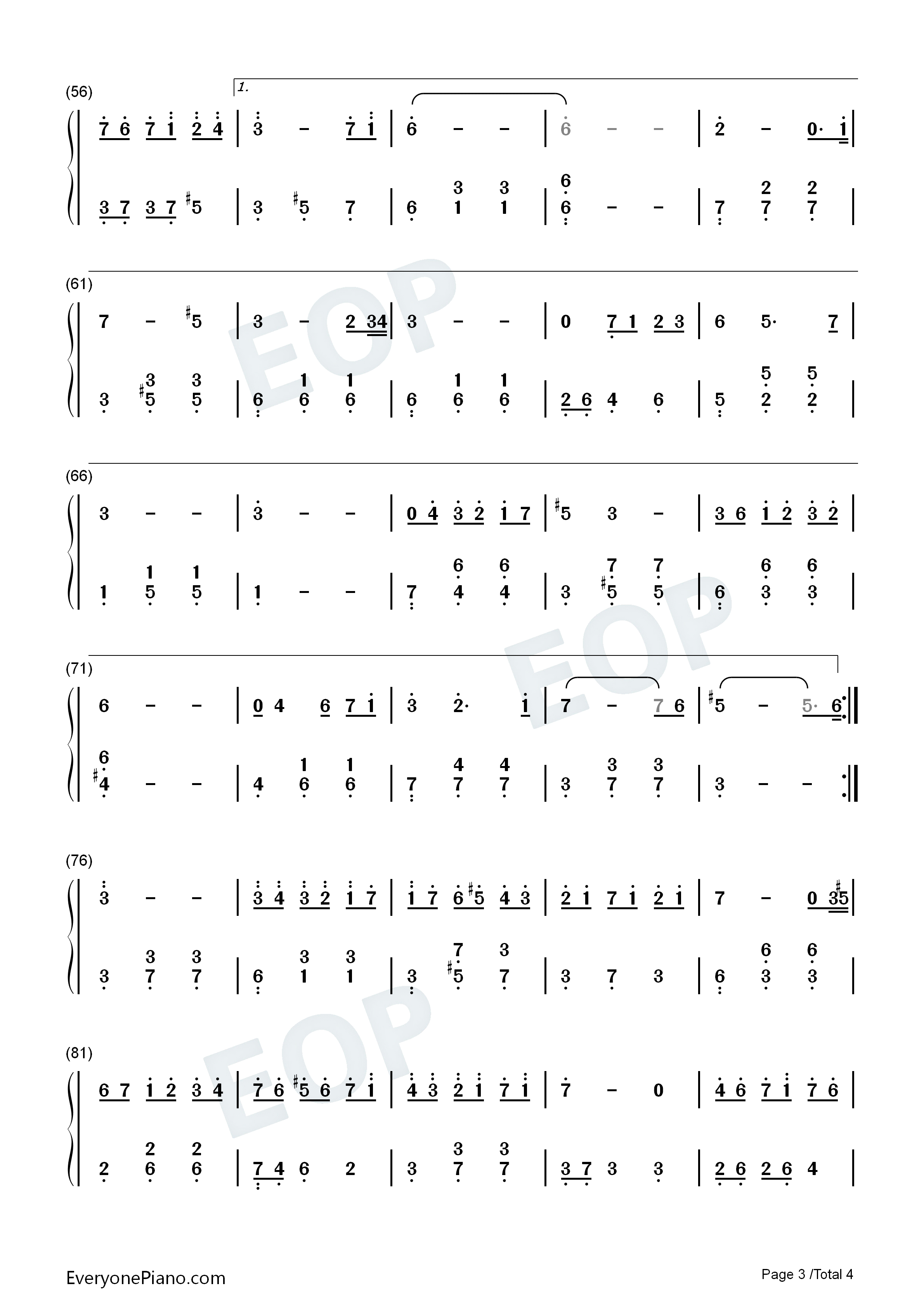 迷惑钢琴简谱_叶炫清演唱