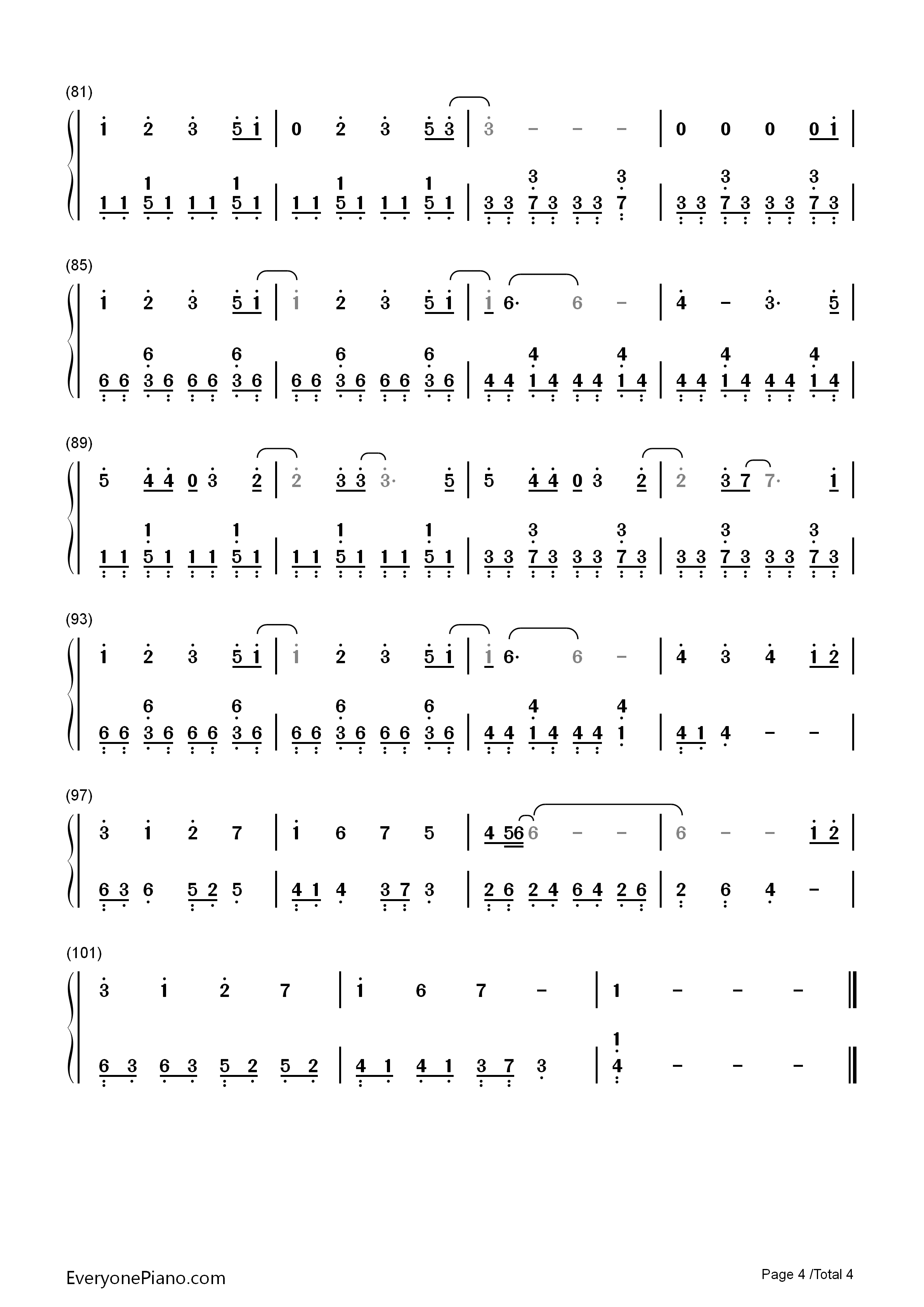 前任钢琴简谱_采子_黄伟晋演唱