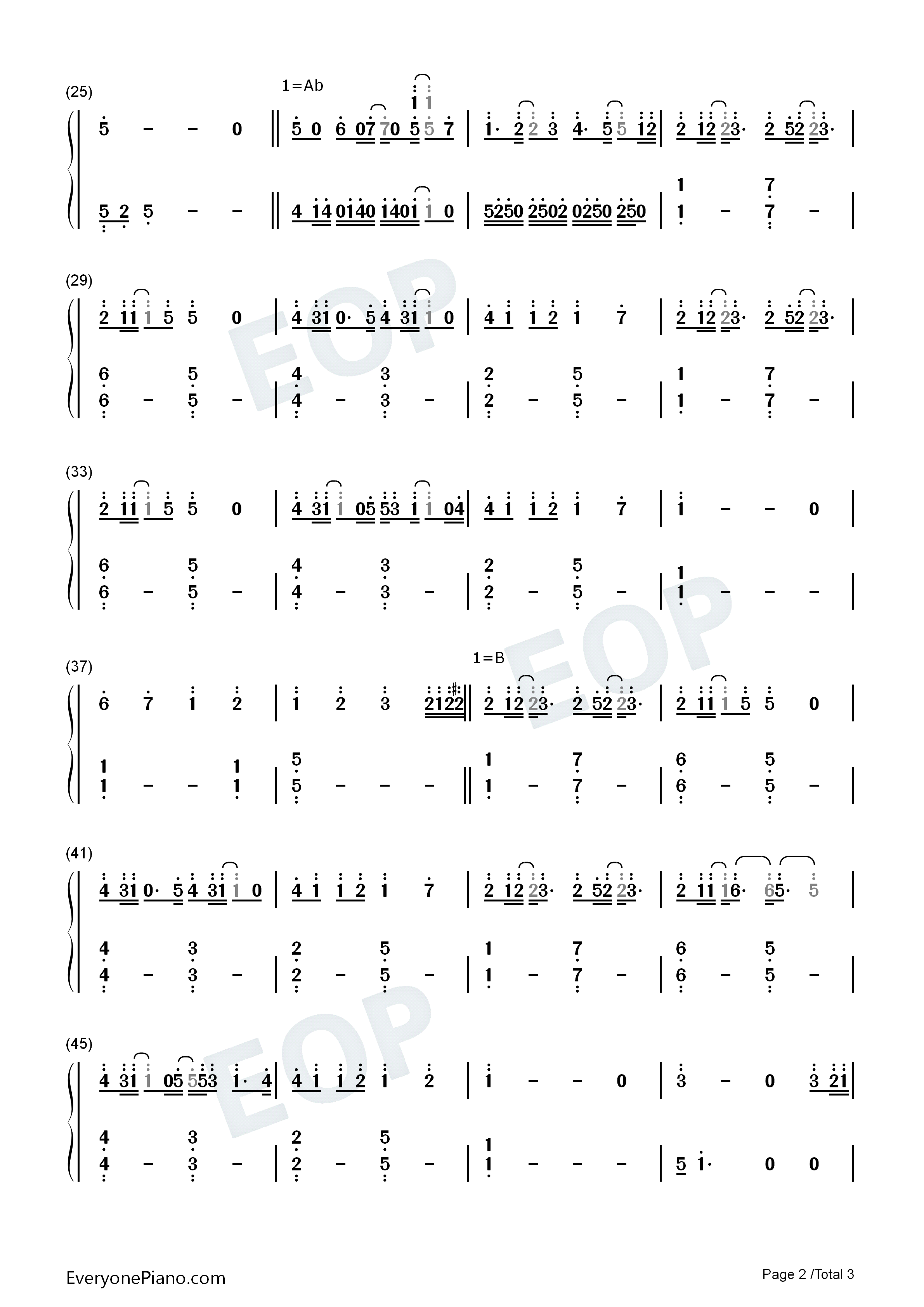 奋不顾身的爱情钢琴简谱_未知演唱