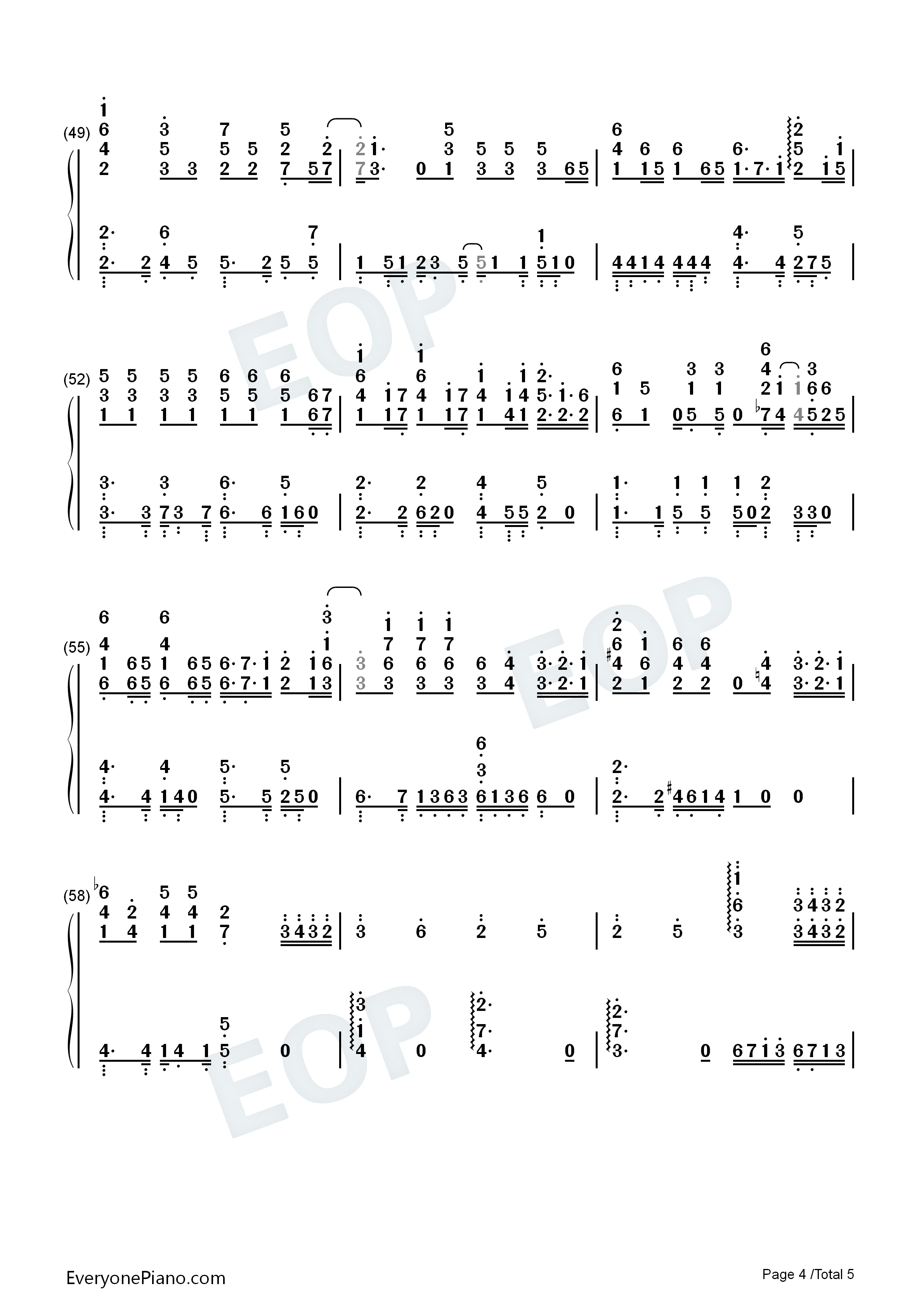 交换余生钢琴简谱_林俊杰演唱