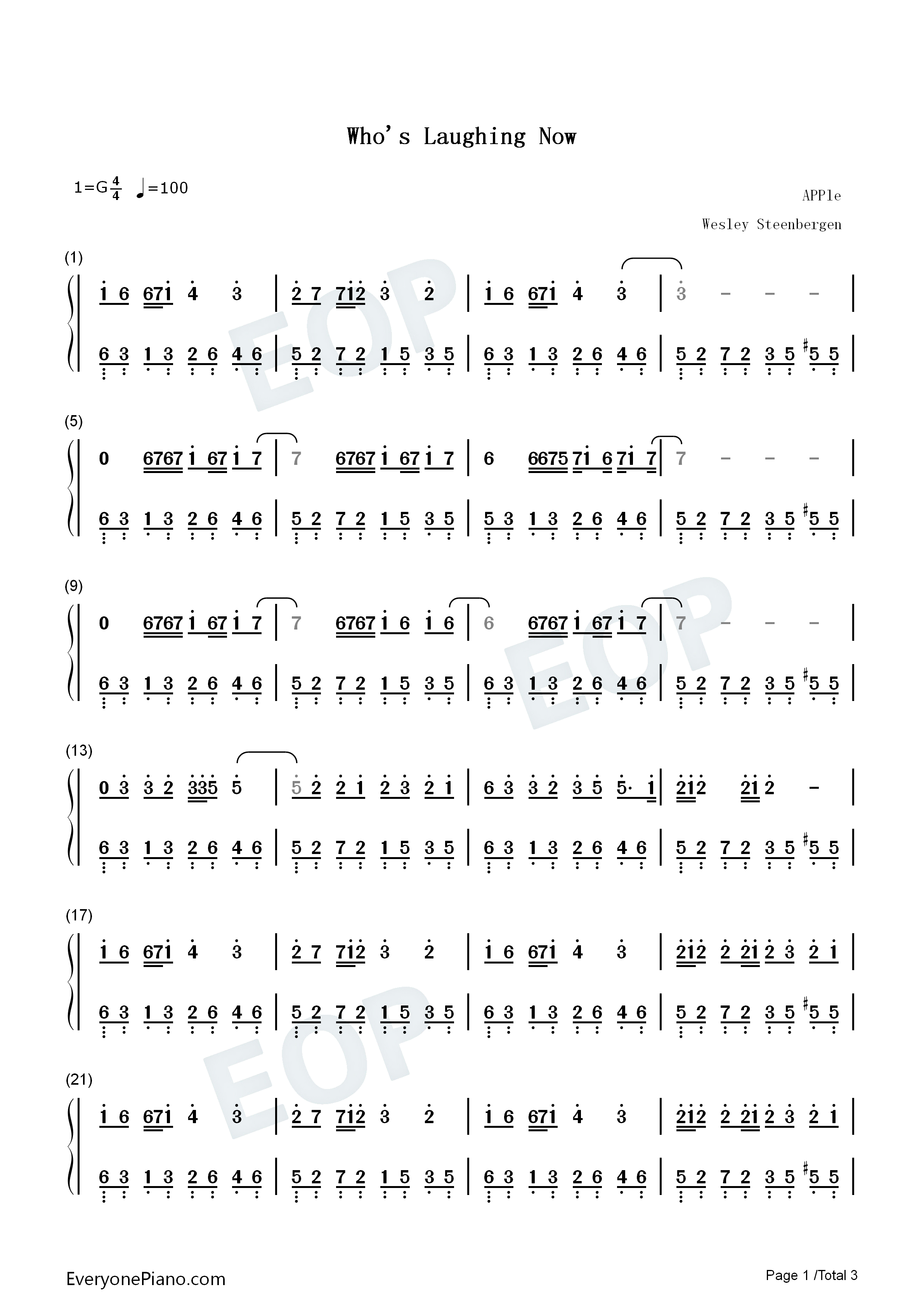 Who_Is_Laughing_Now钢琴简谱_Ava_Max演唱