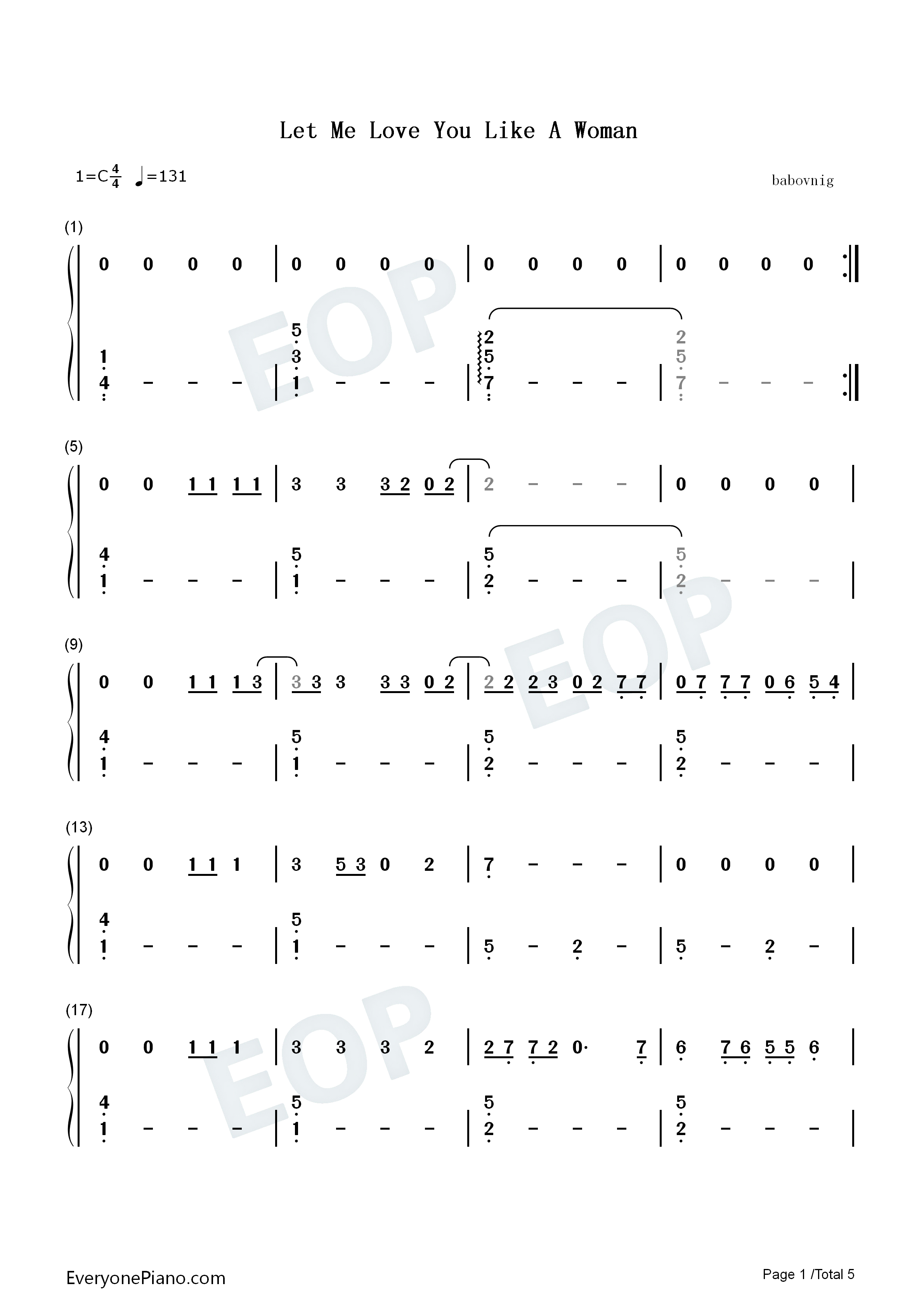 Let_Me_Love_You_Like_A_Woman钢琴简谱_Lana_Del_Rey演唱