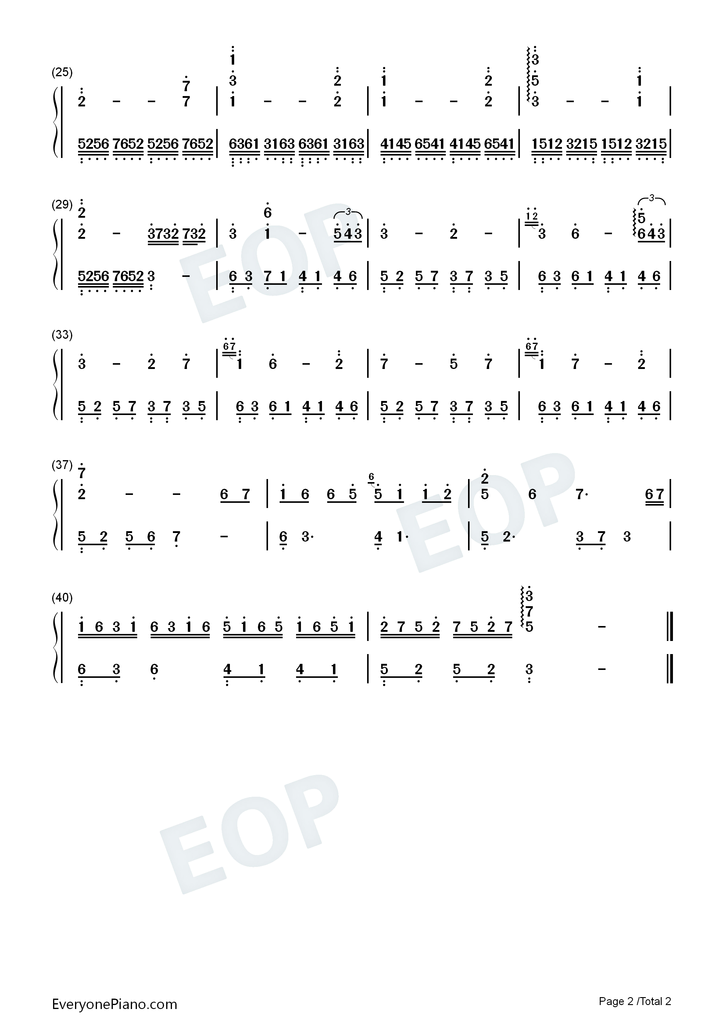 Reset钢琴简谱_Tiger_JK演唱