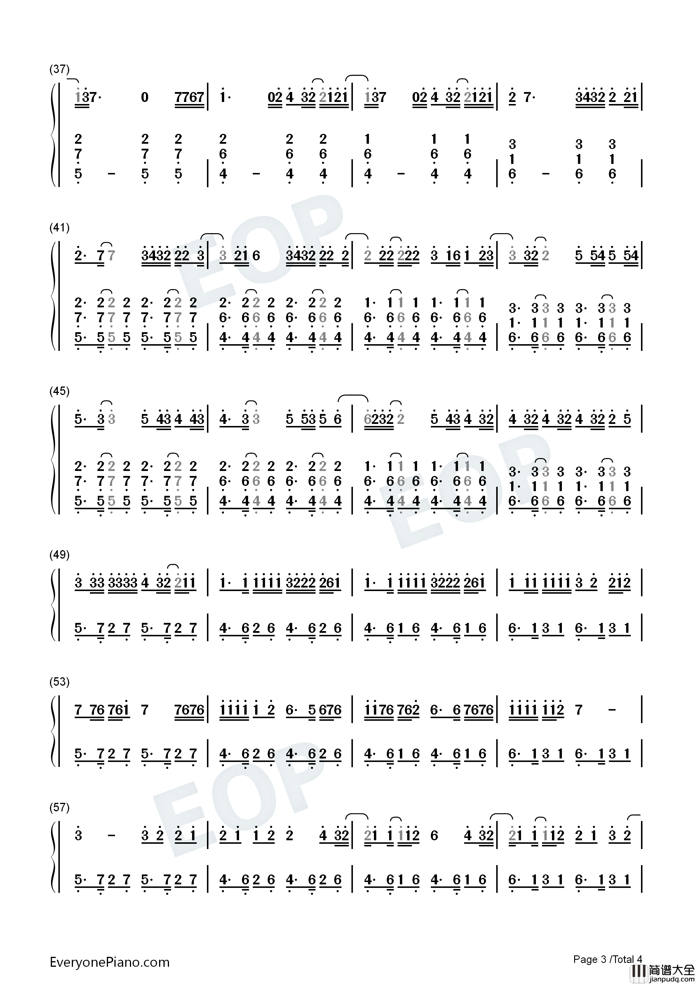 Un_Dia_One_Day钢琴简谱_J_Balvin_Dua_Lipa_Bad_Bunny_Tainy演唱