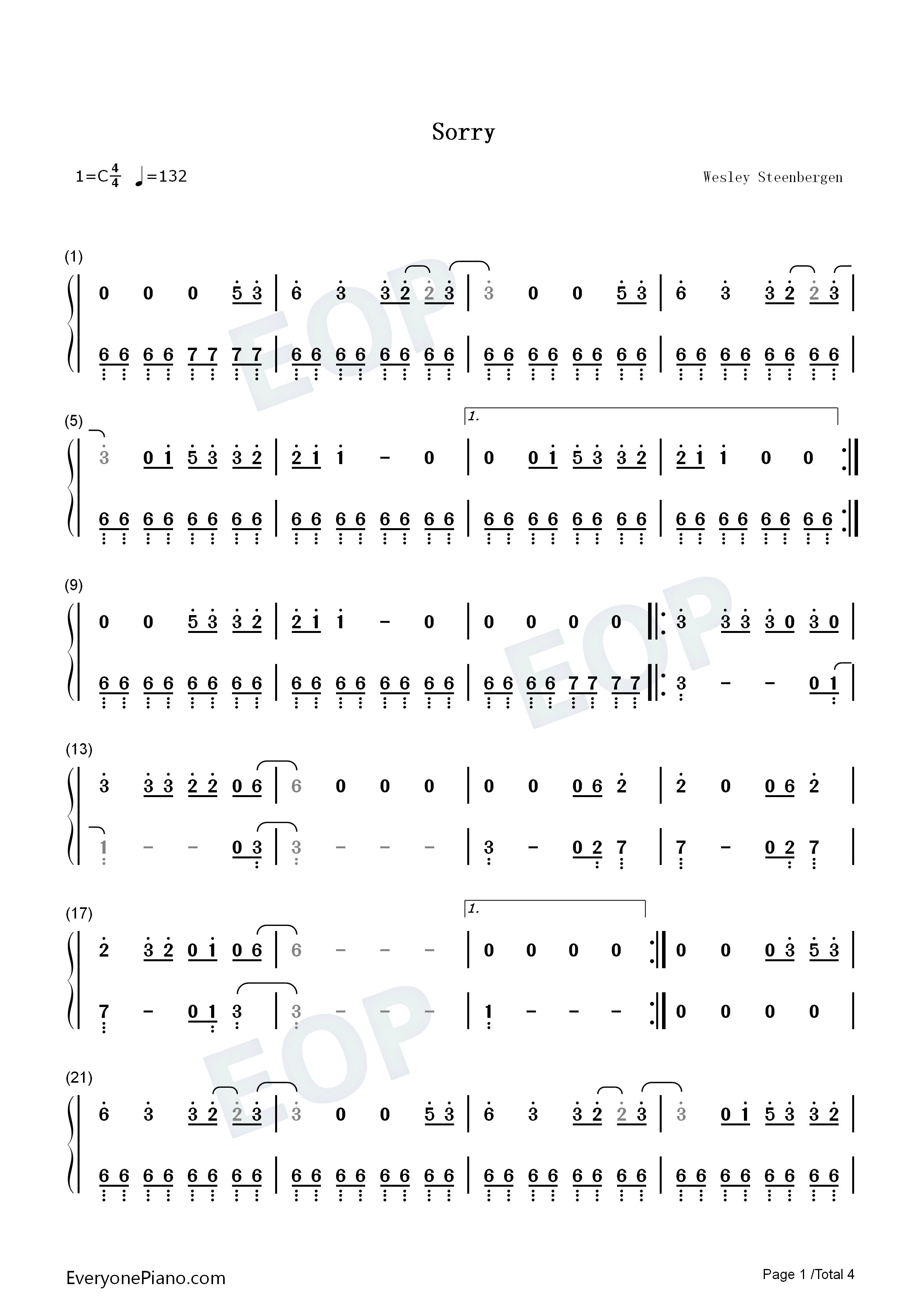 Sorry钢琴简谱_Nothing_But_Thieves演唱