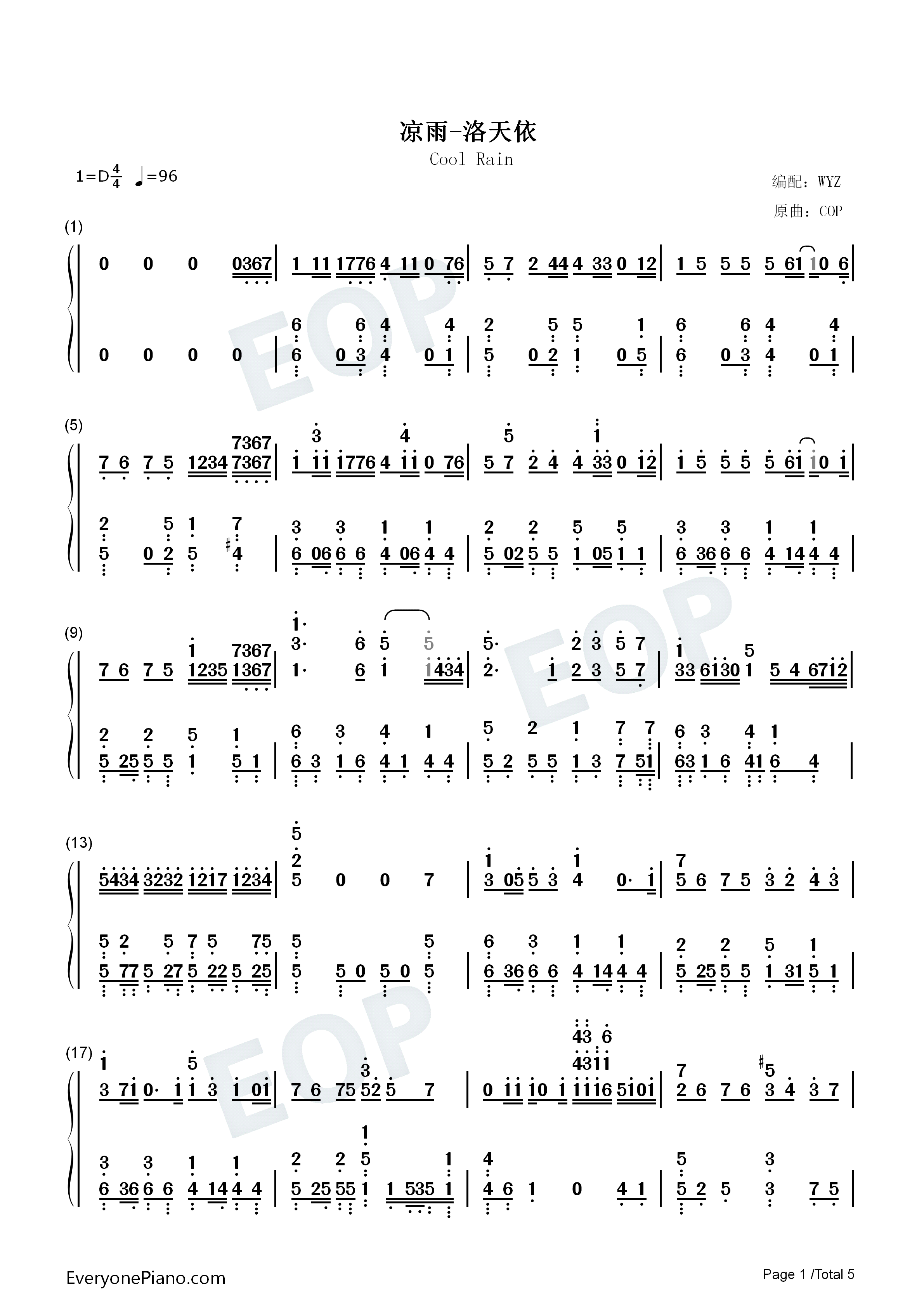 凉雨钢琴简谱_洛天依演唱