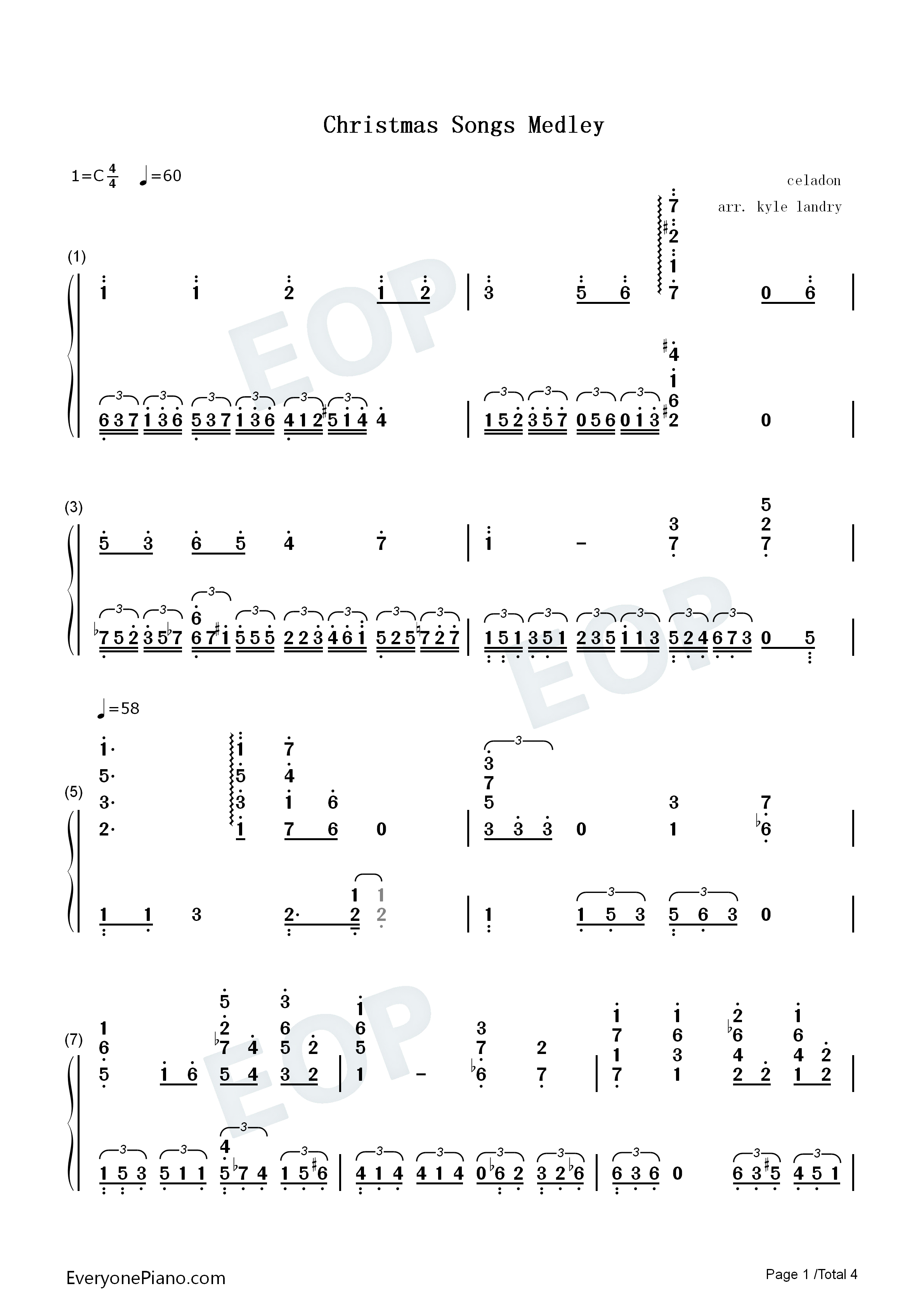 圣诞歌曲串烧钢琴简谱_Various_Artists演唱