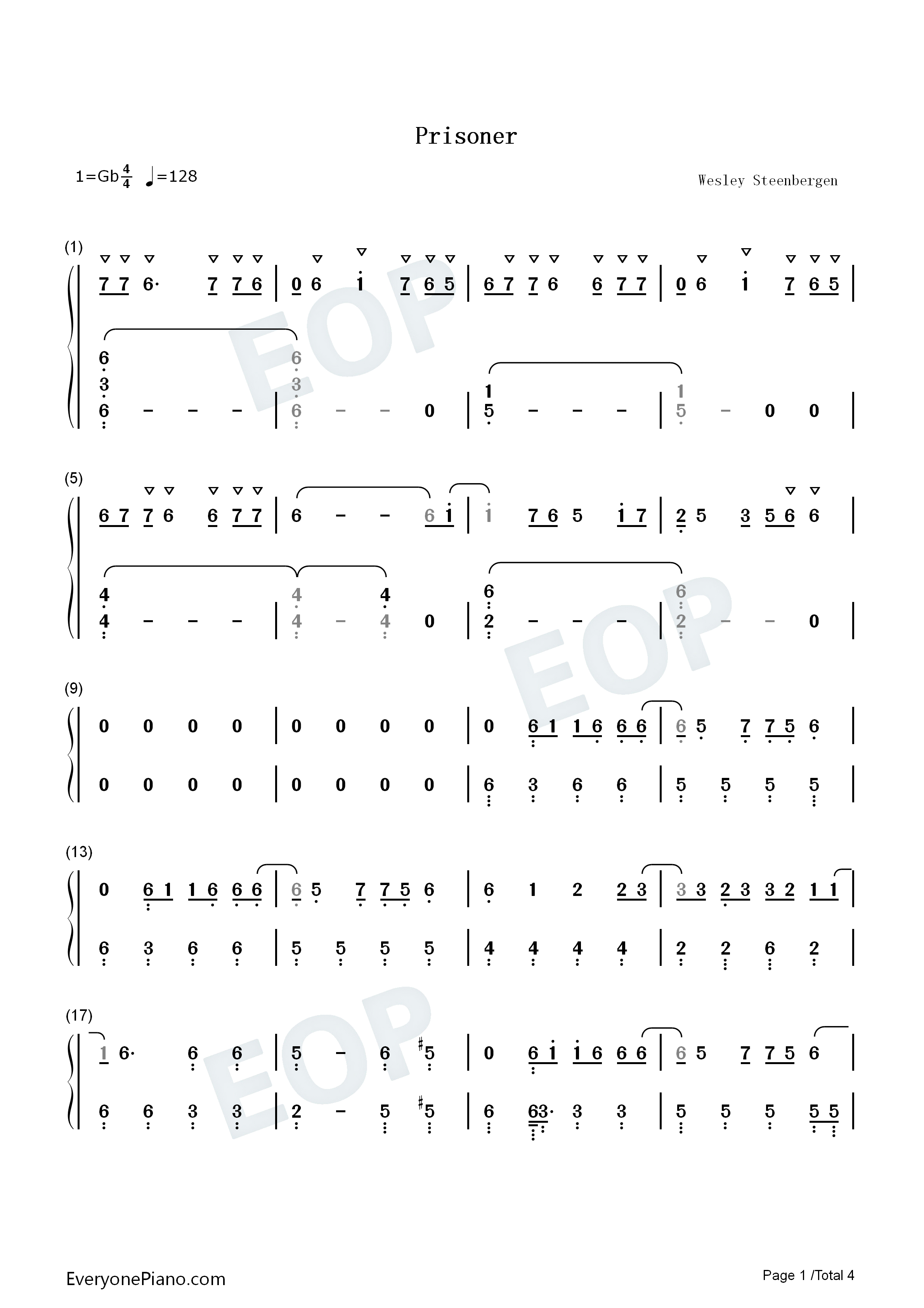 Prisoner钢琴简谱_Miley_Cyrus_Dua_Lipa演唱