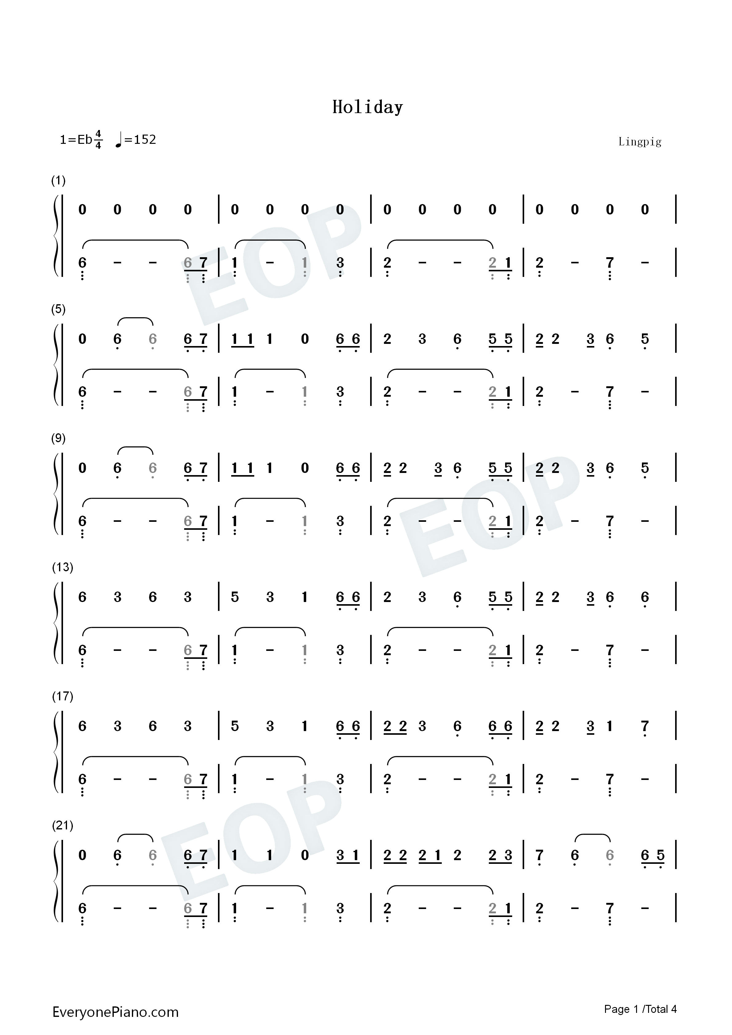 Holiday钢琴简谱_Lil_Nas_X演唱