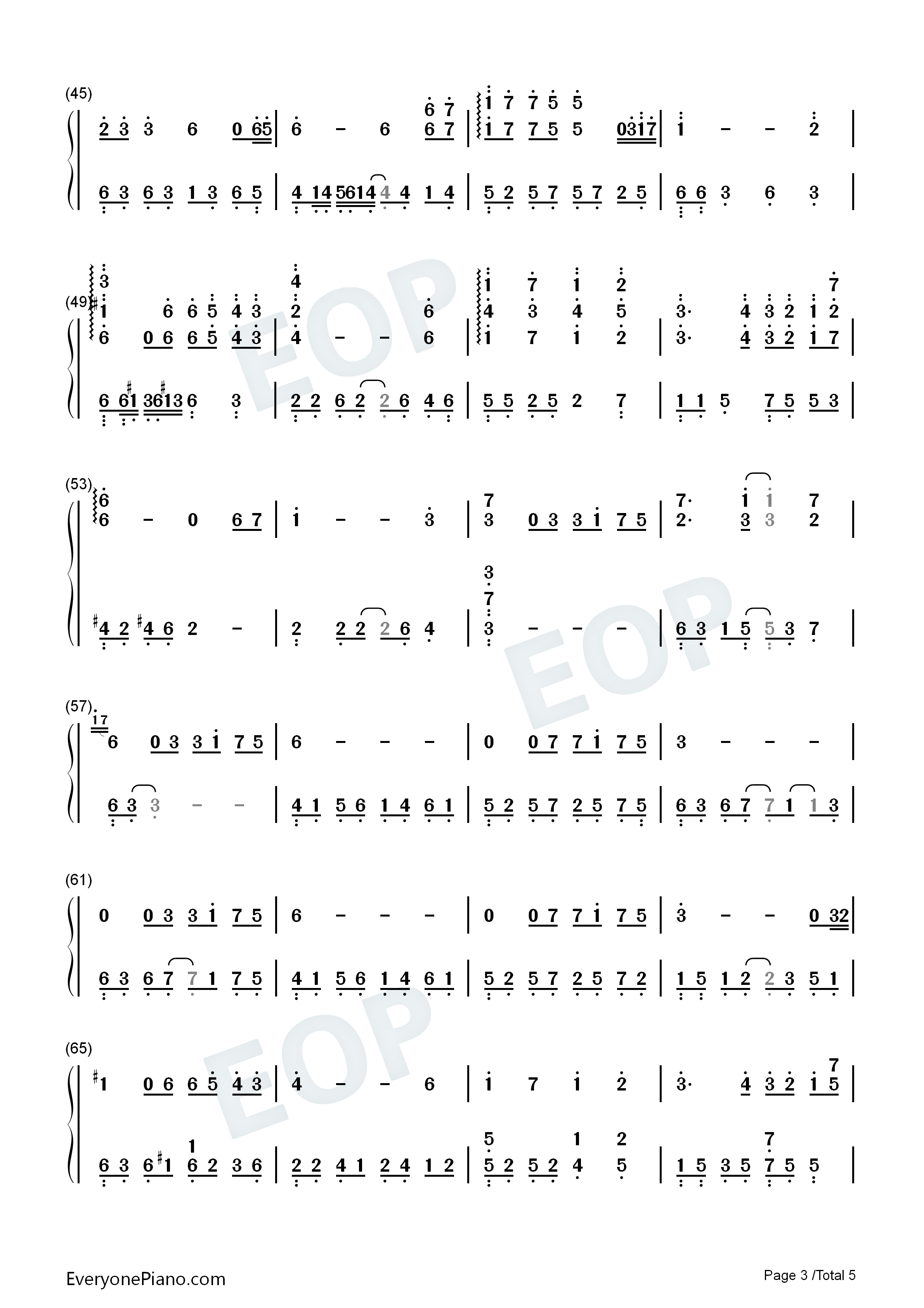 Regret钢琴简谱_Eric_Chiryoku演唱