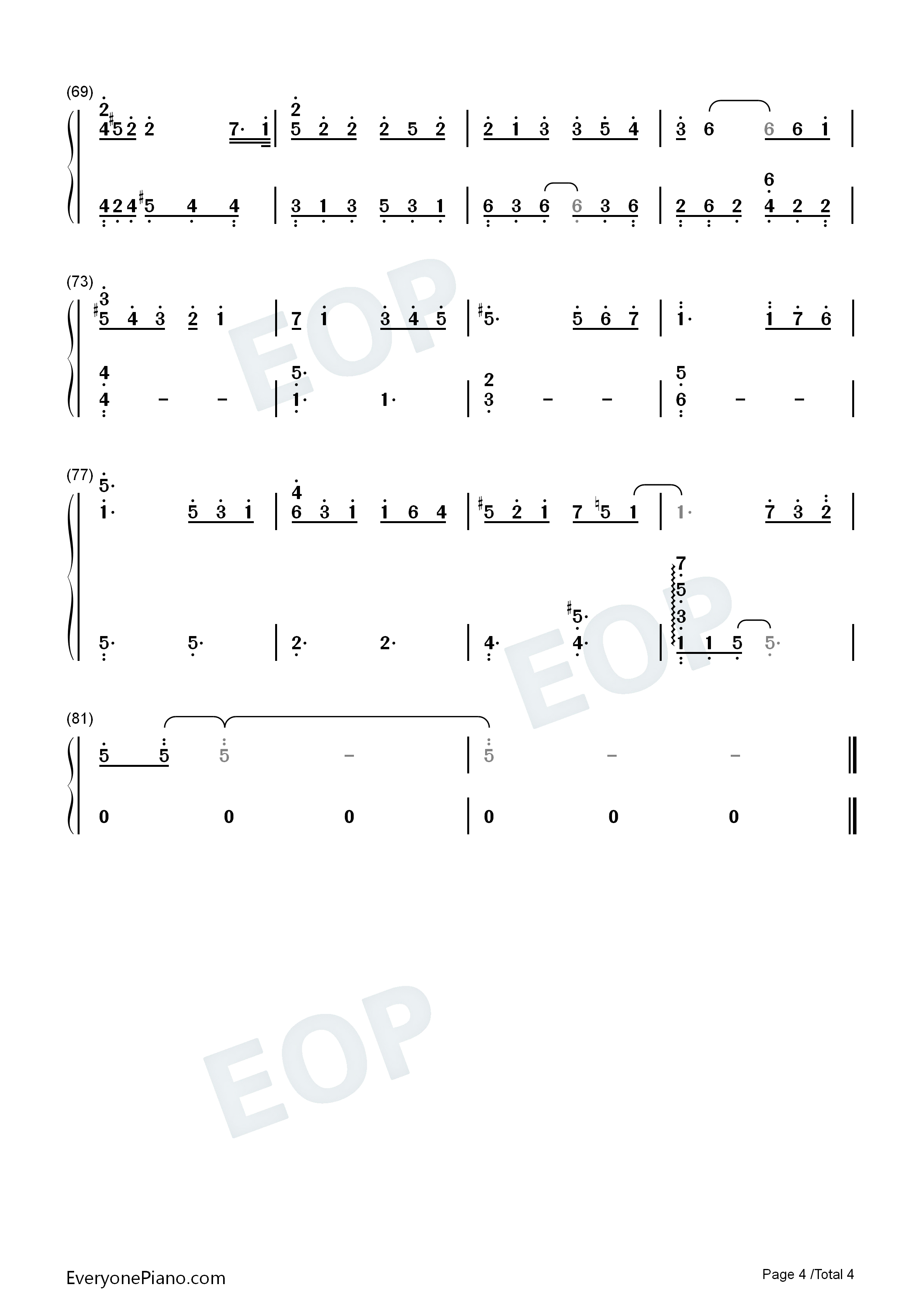 小段钢琴简谱_汪苏泷演唱