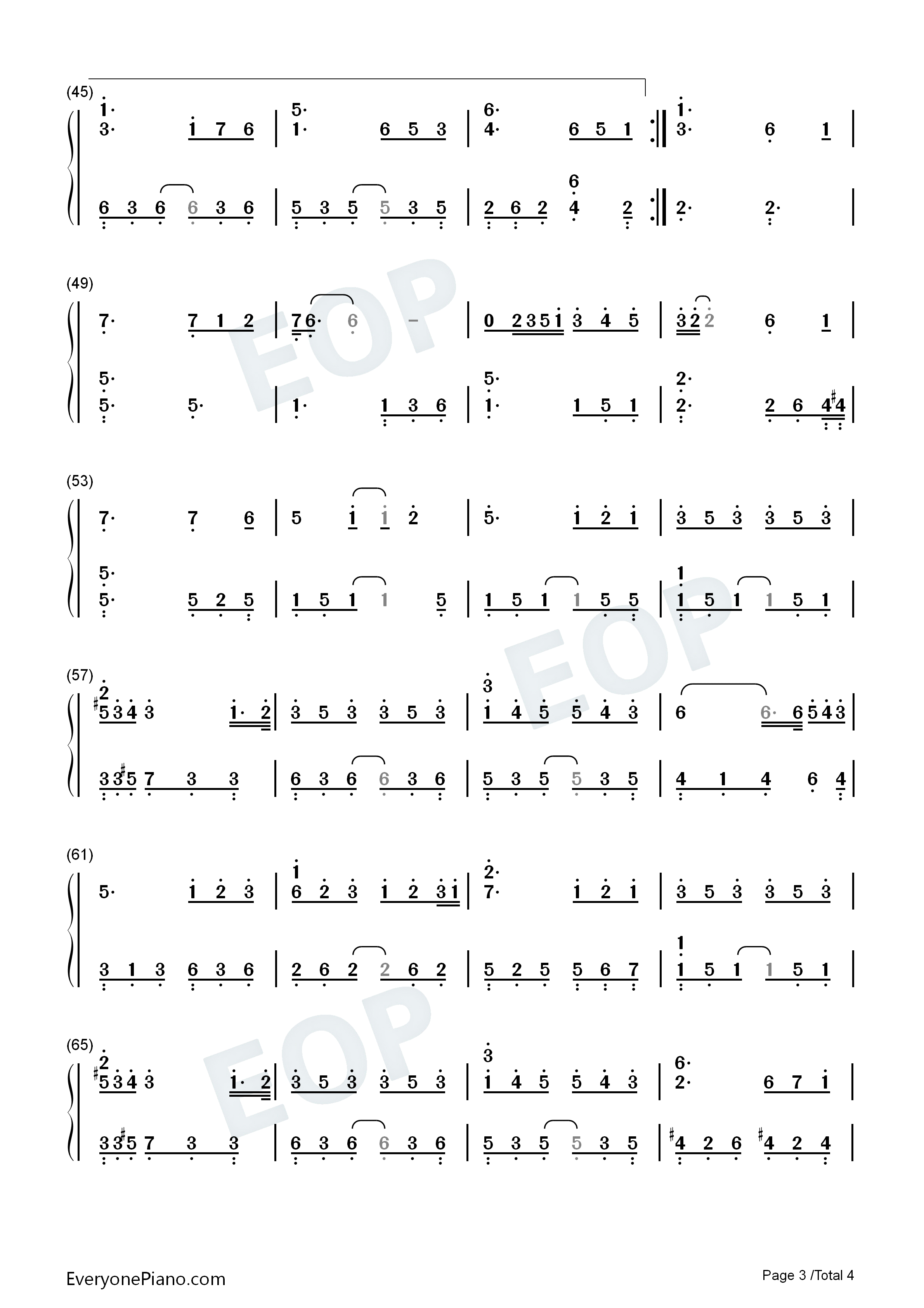小段钢琴简谱_汪苏泷演唱