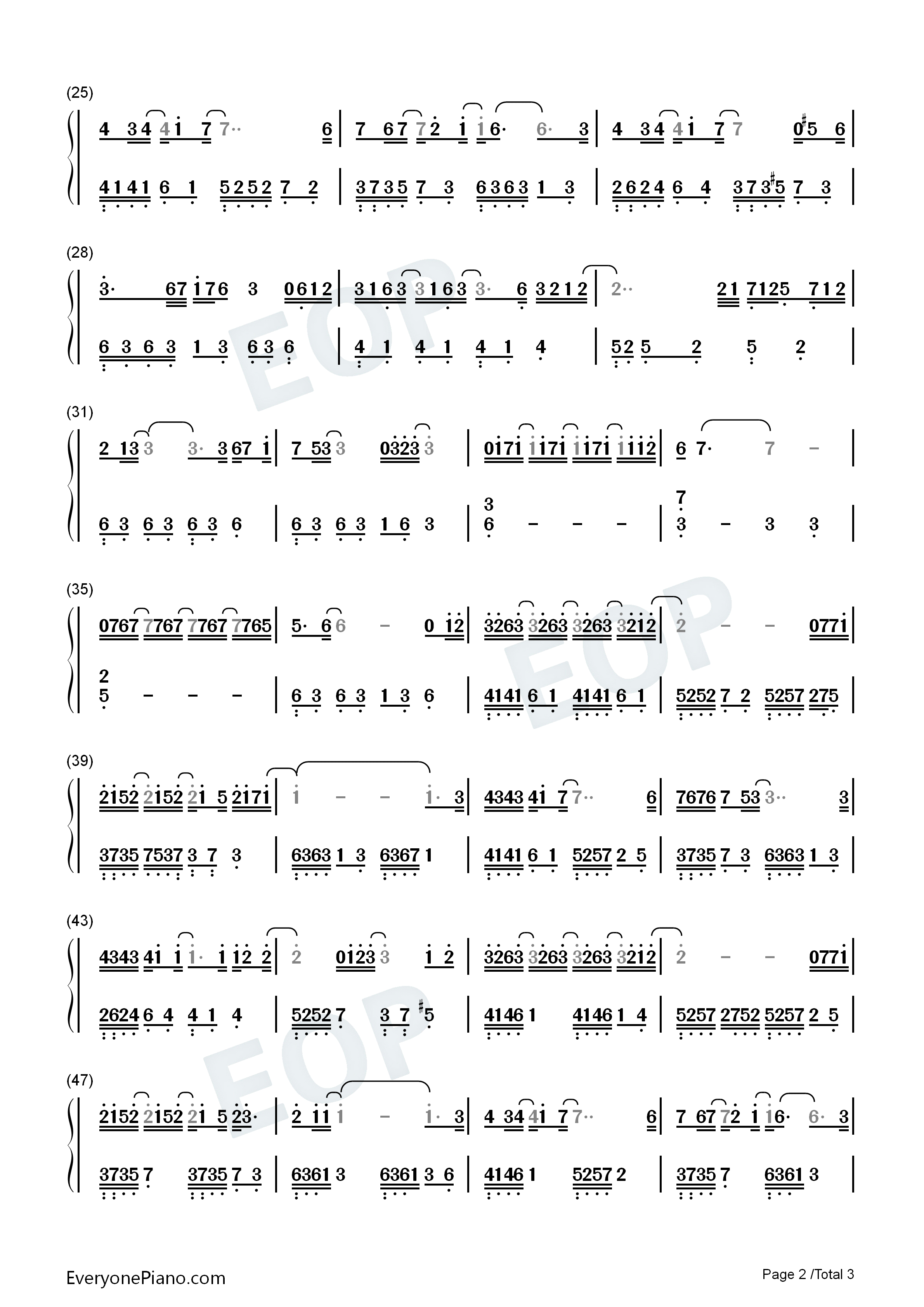 耗尽钢琴简谱_薛之谦_郭聪明演唱