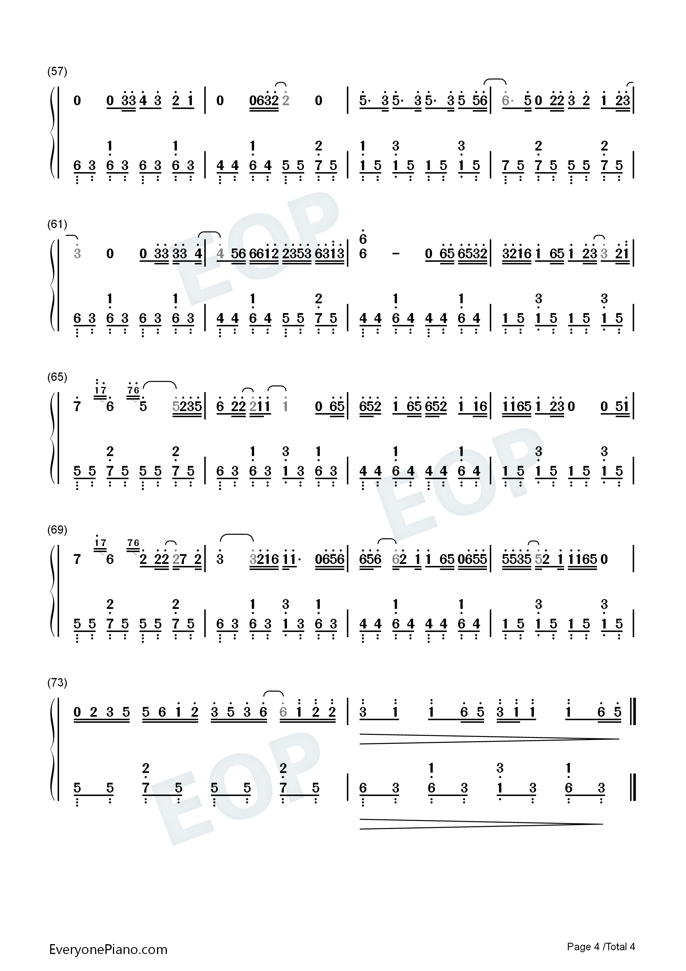 Dear_John钢琴简谱_比莉演唱