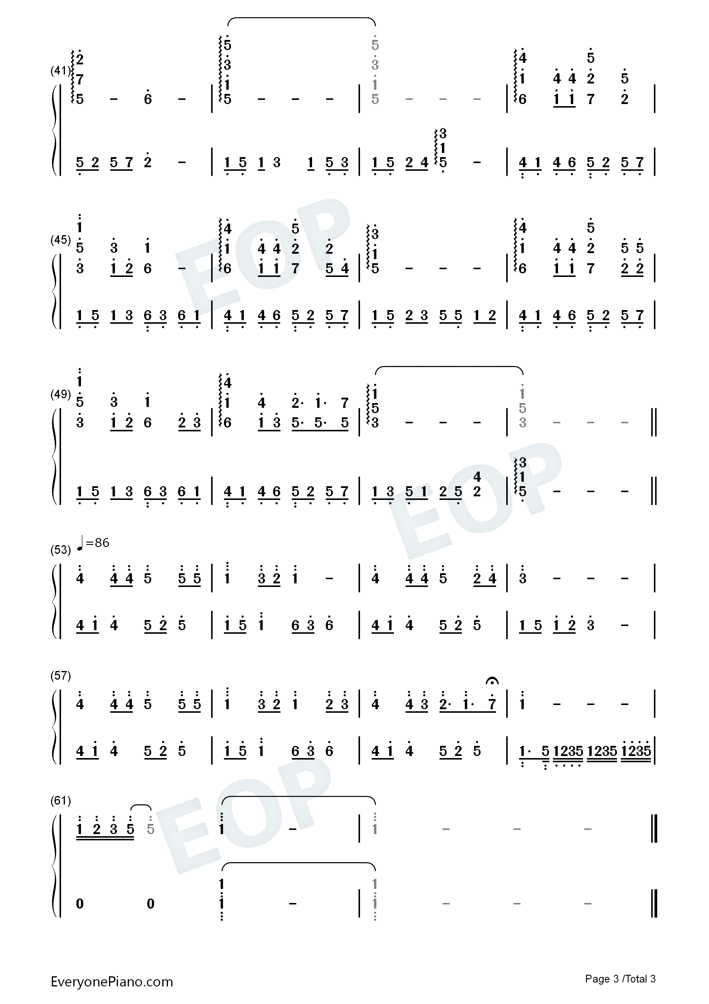 无论你多怪异我还是会喜欢你钢琴简谱_江惠莲演唱