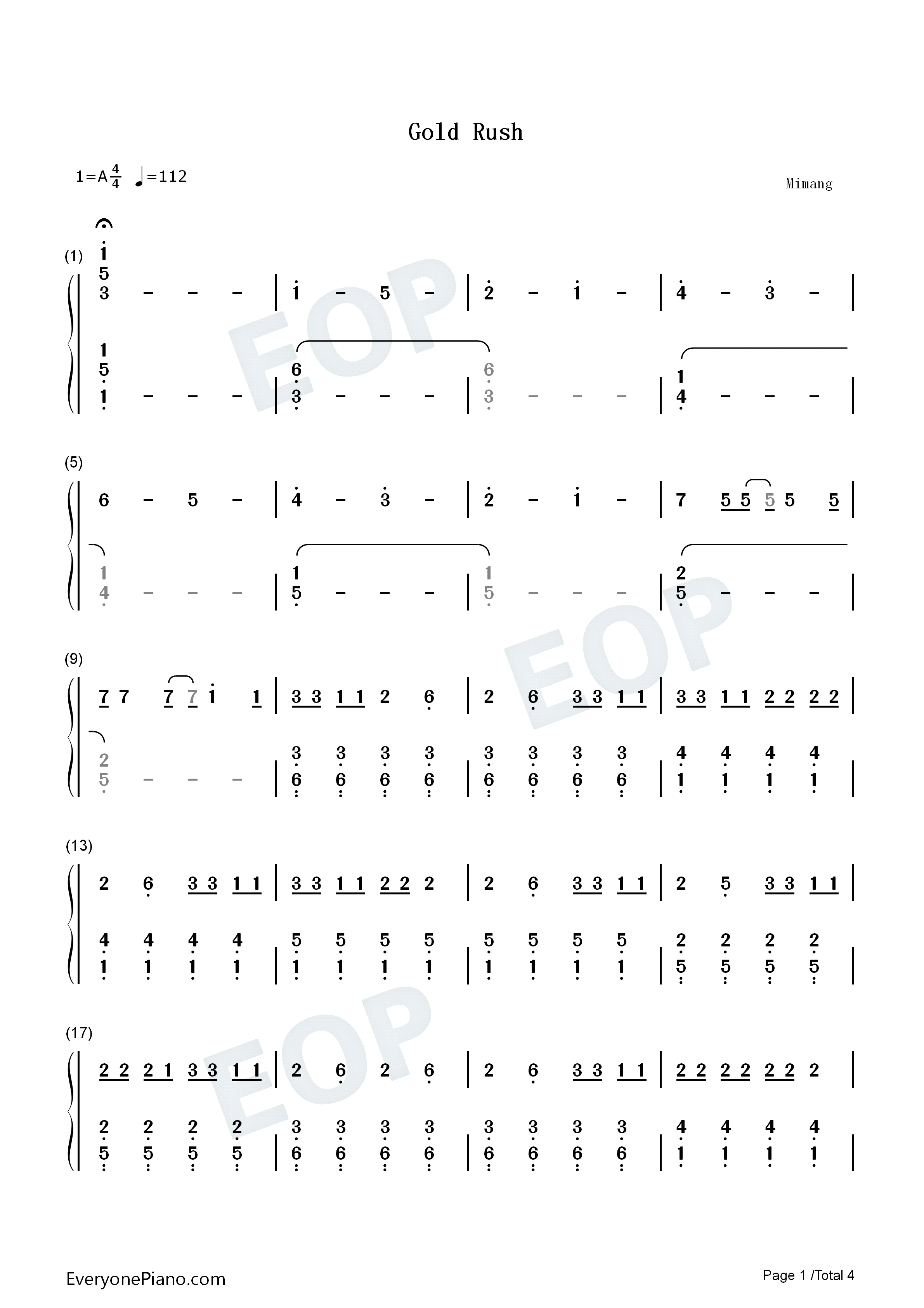 Gold_Rush钢琴简谱_Taylor_Swift演唱