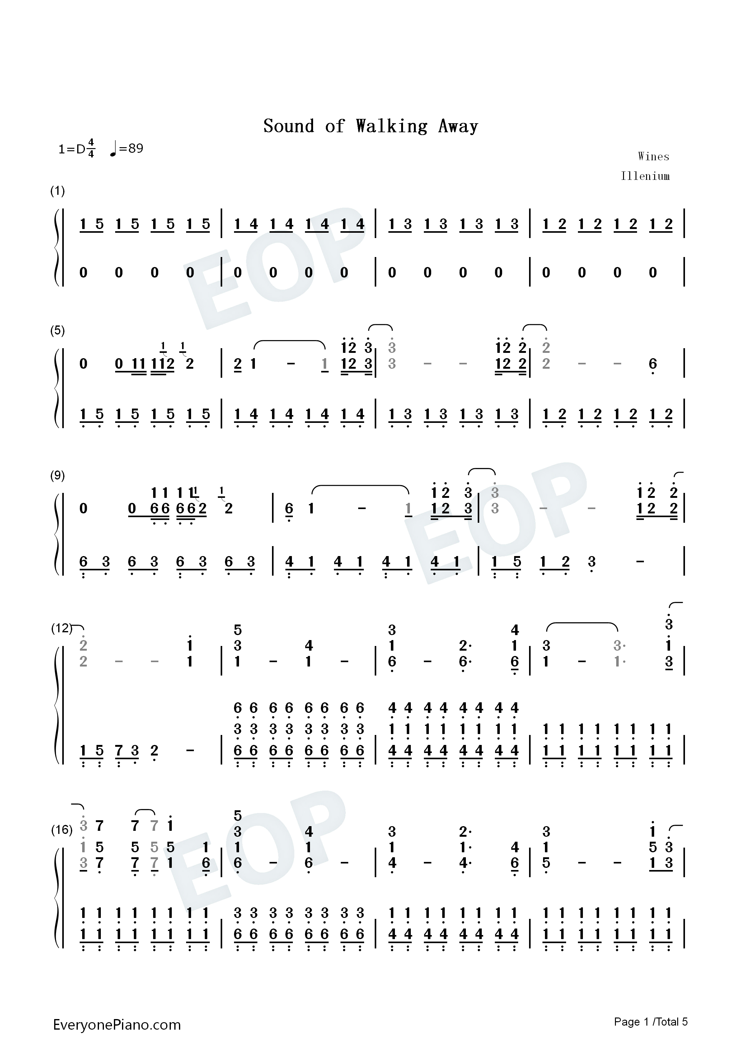 Sound_of_Walking_Away钢琴简谱_Illenium_Kerli演唱