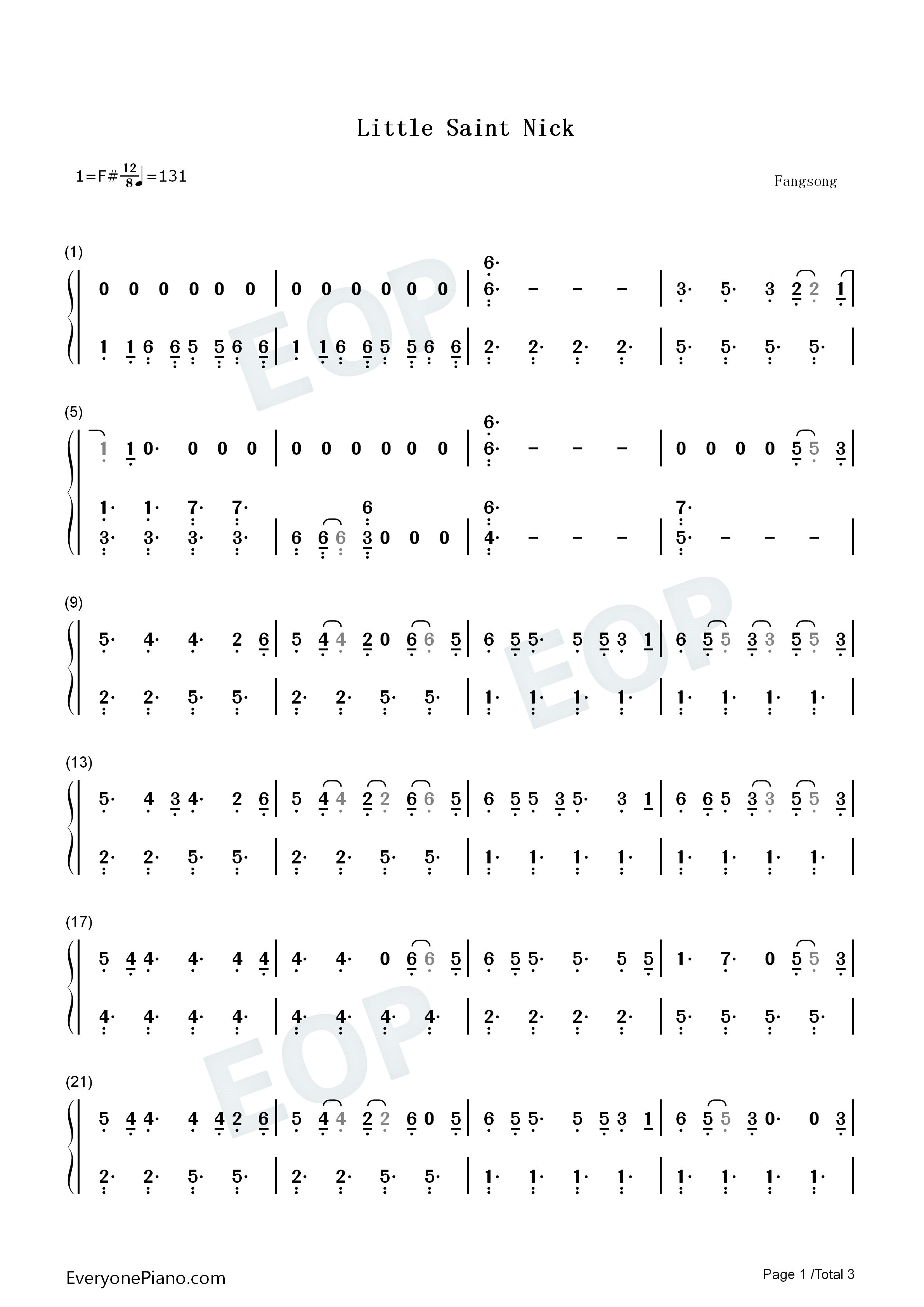 Little_Saint_Nick钢琴简谱_The_Beach_Boys演唱