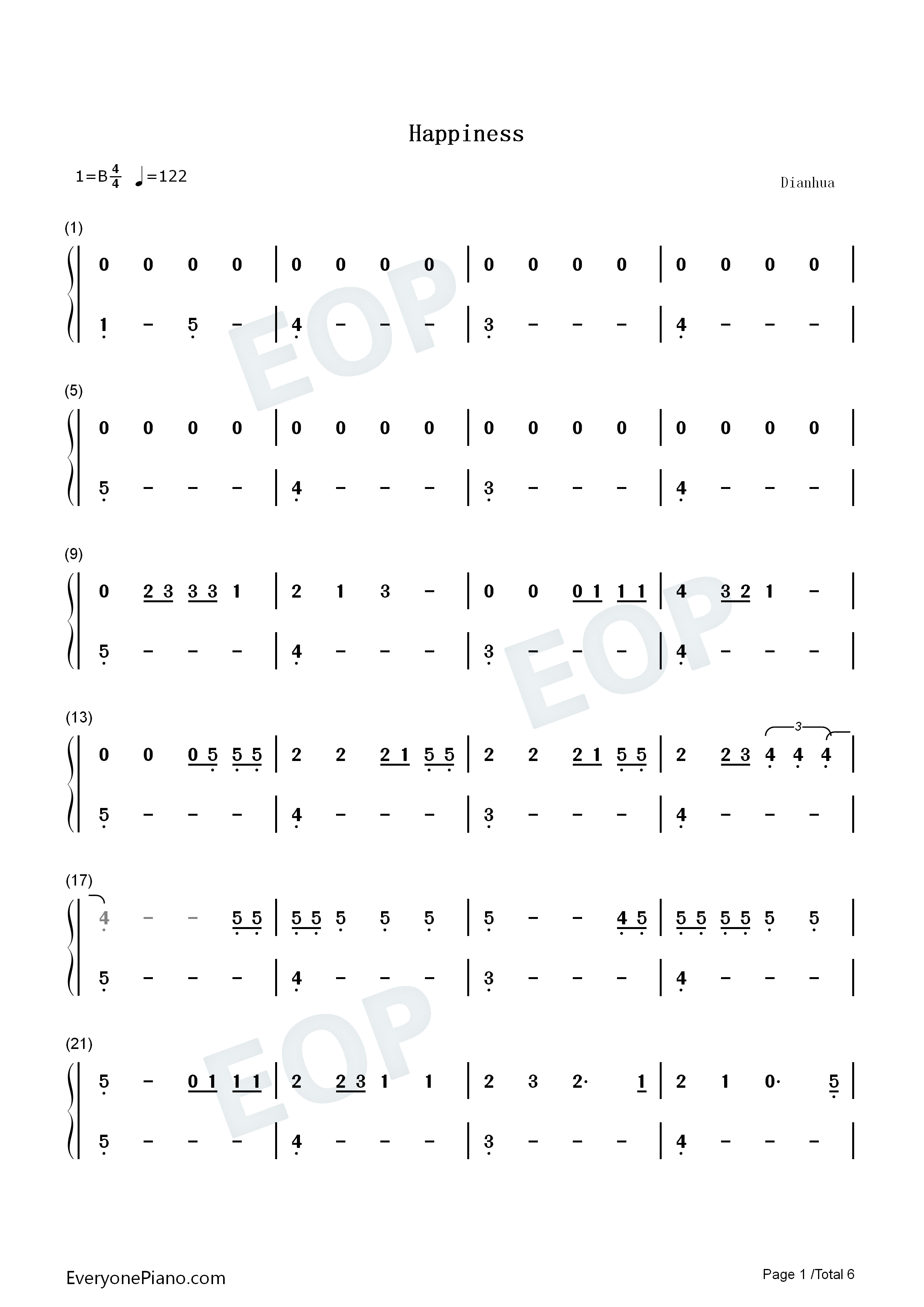 Happiness钢琴简谱_Taylor_Swift演唱