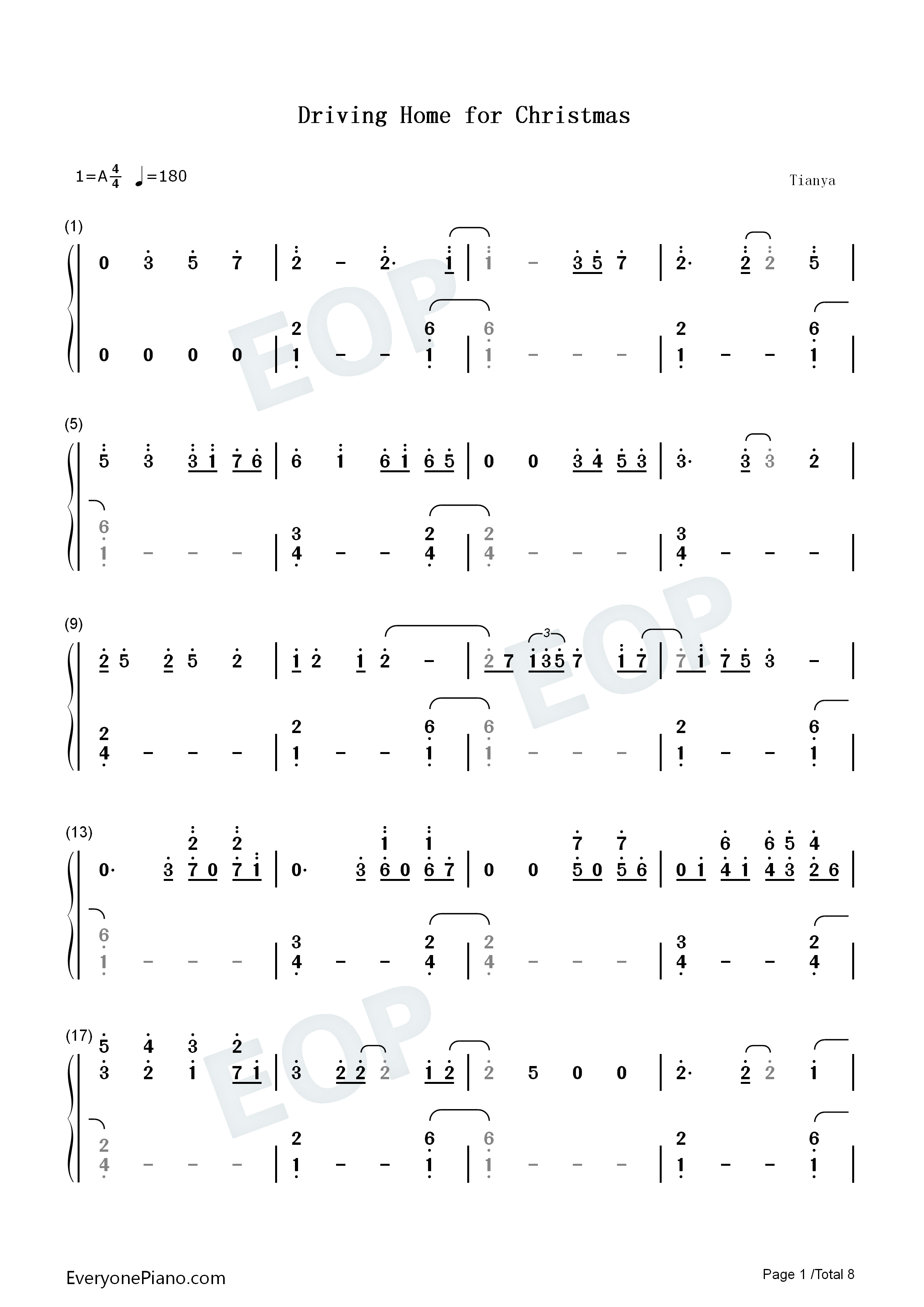 Driving_Home_for_Christmas钢琴简谱_Chris_Rea演唱