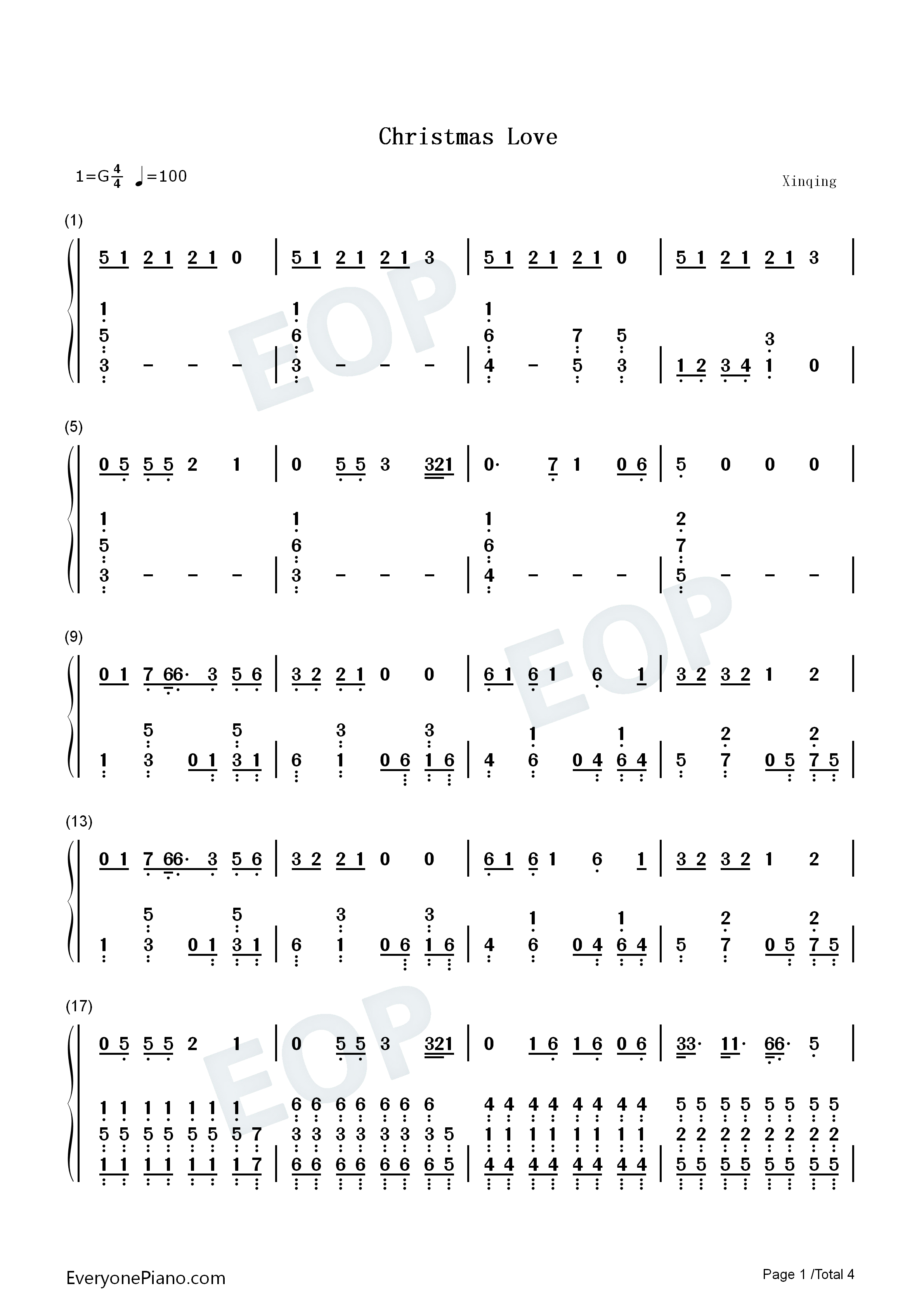 Christmas_Love钢琴简谱_朴智旻演唱