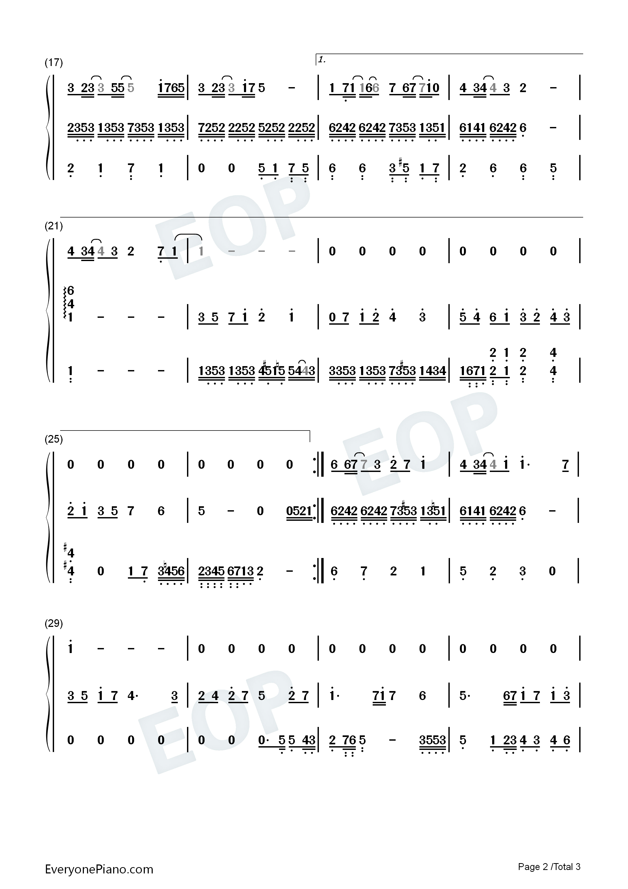 最幸运的幸运钢琴简谱_肖战演唱