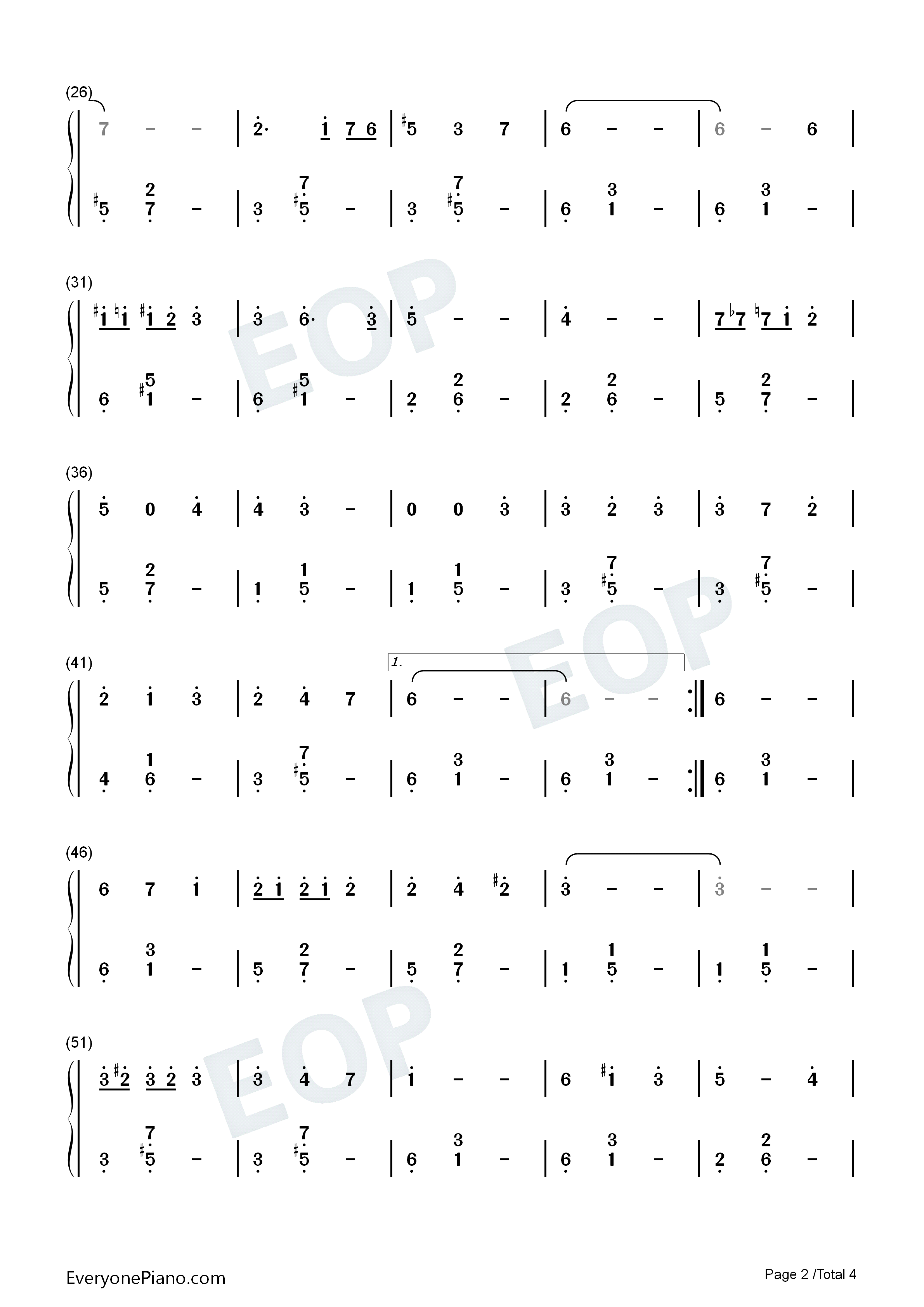 无字歌钢琴简谱_王梓赫Ray演唱