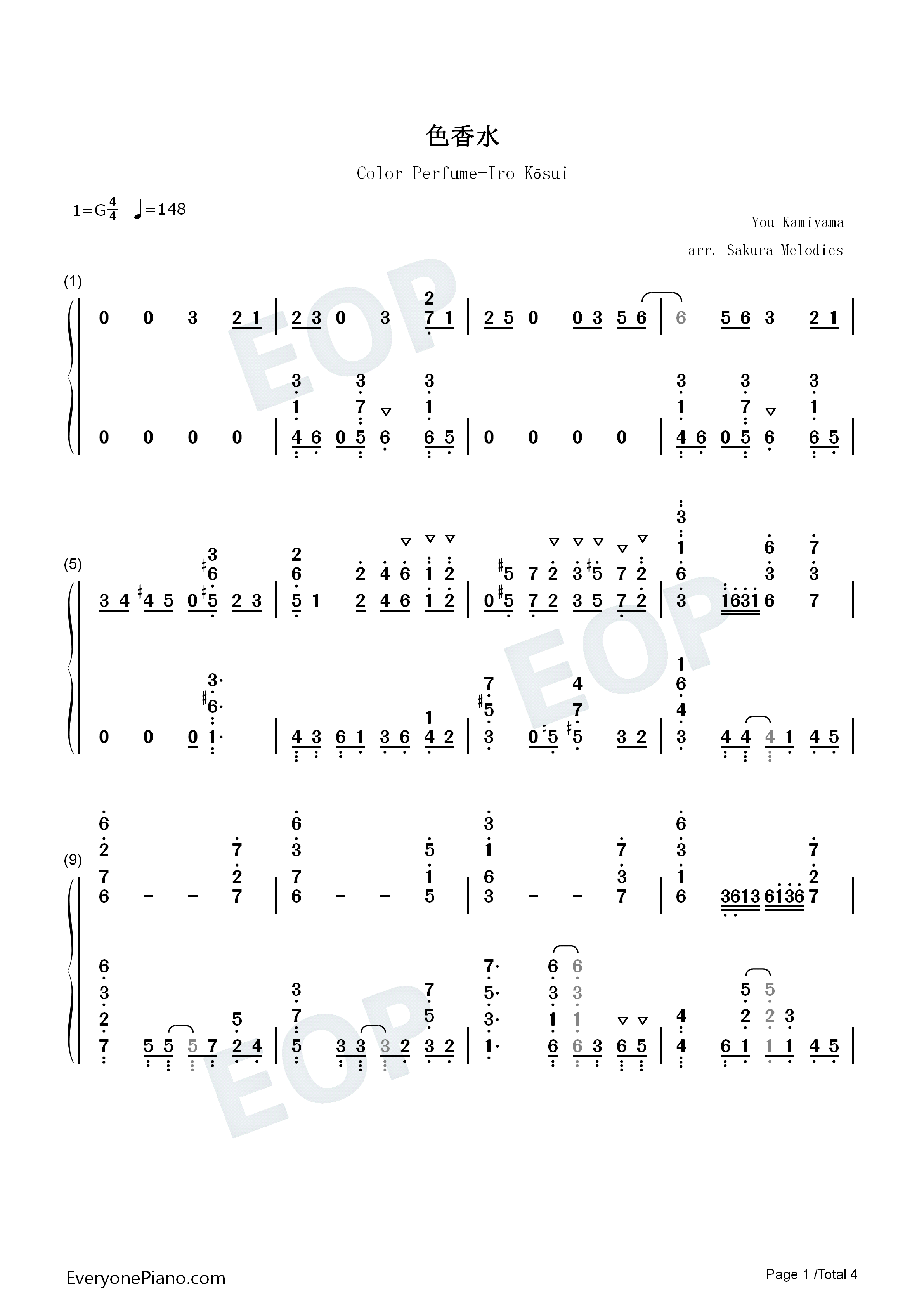 色香水钢琴简谱_神山羊演唱