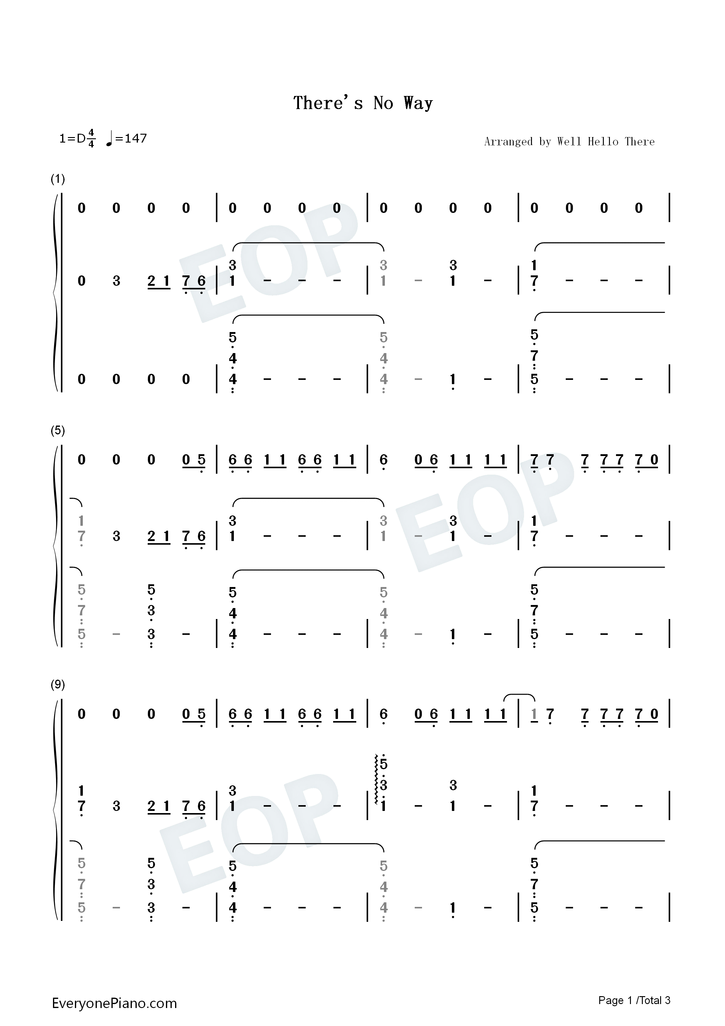 There_Is_No_Way钢琴简谱_Lauv_Julia_Michaels演唱