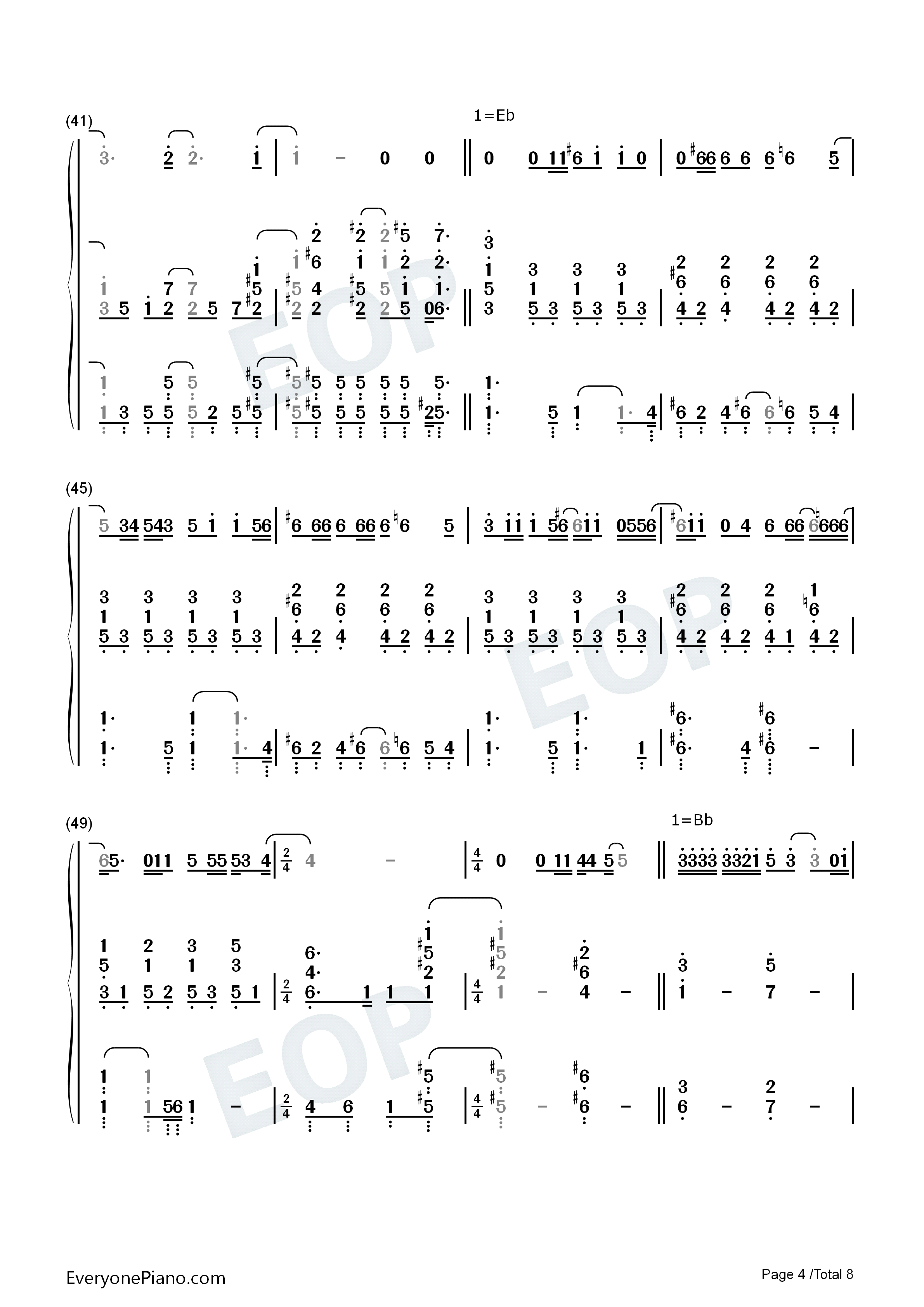 One_Last_Time钢琴简谱_Christopher_Jackson演唱