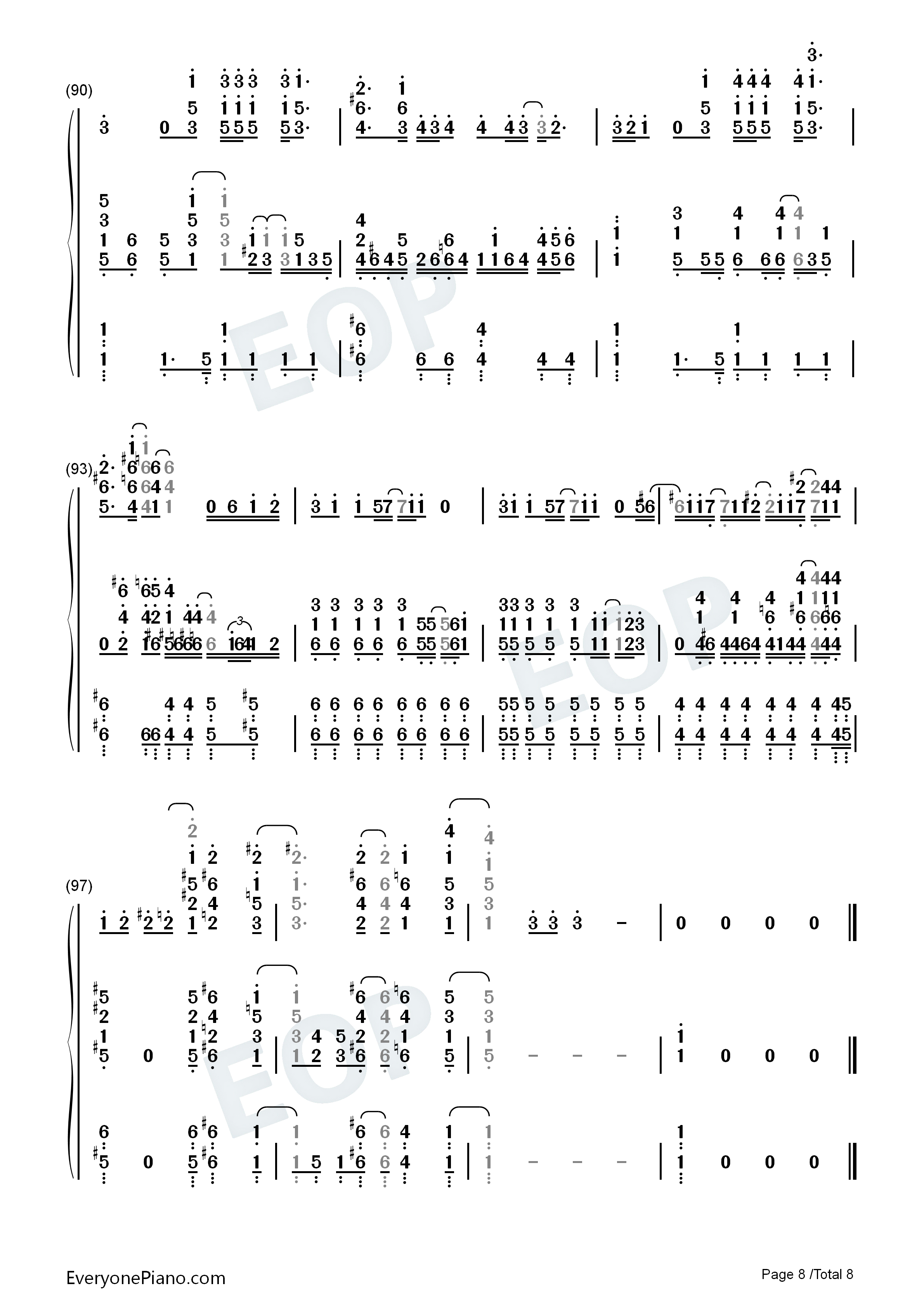 One_Last_Time钢琴简谱_Christopher_Jackson演唱