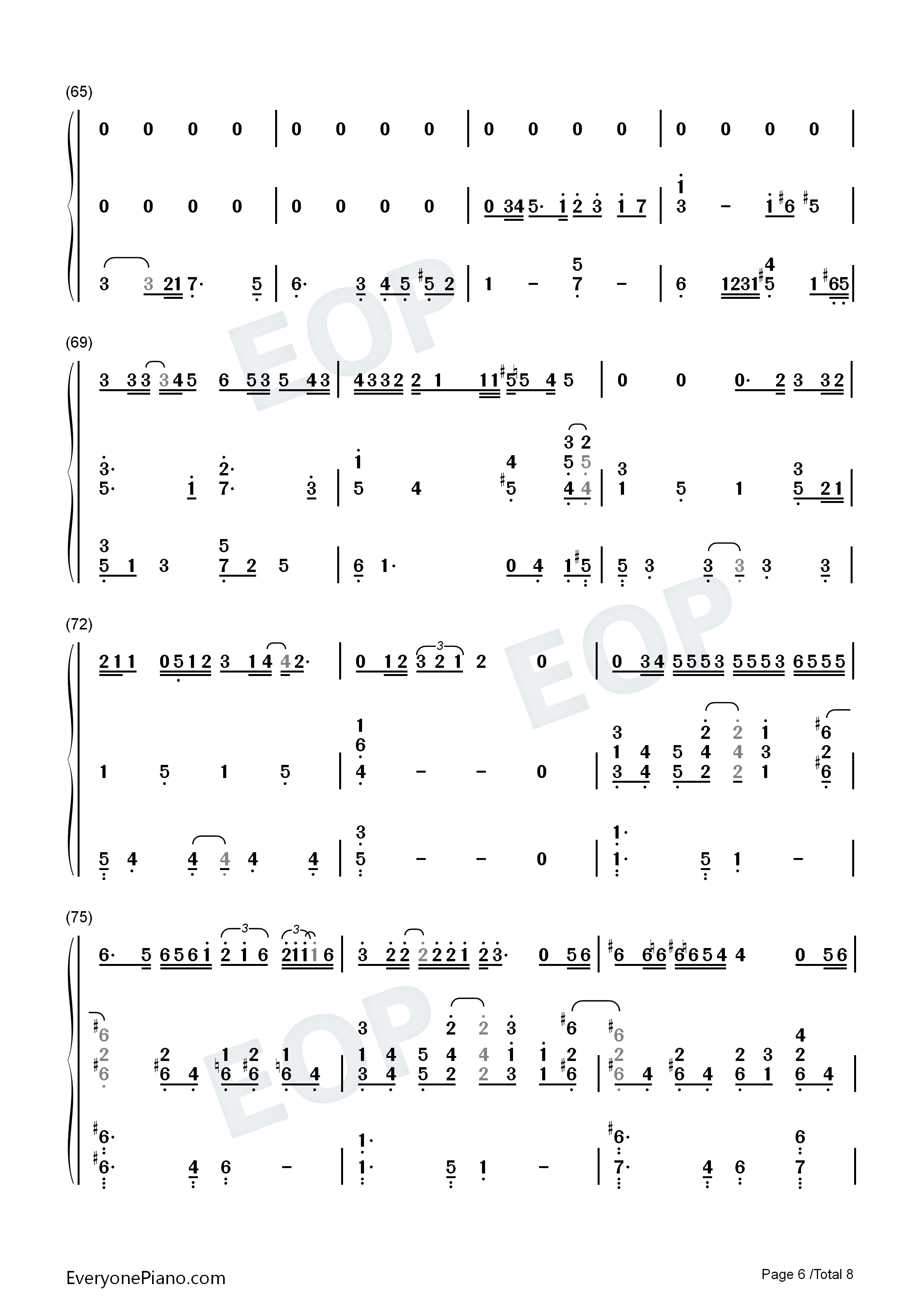 One_Last_Time钢琴简谱_Christopher_Jackson演唱