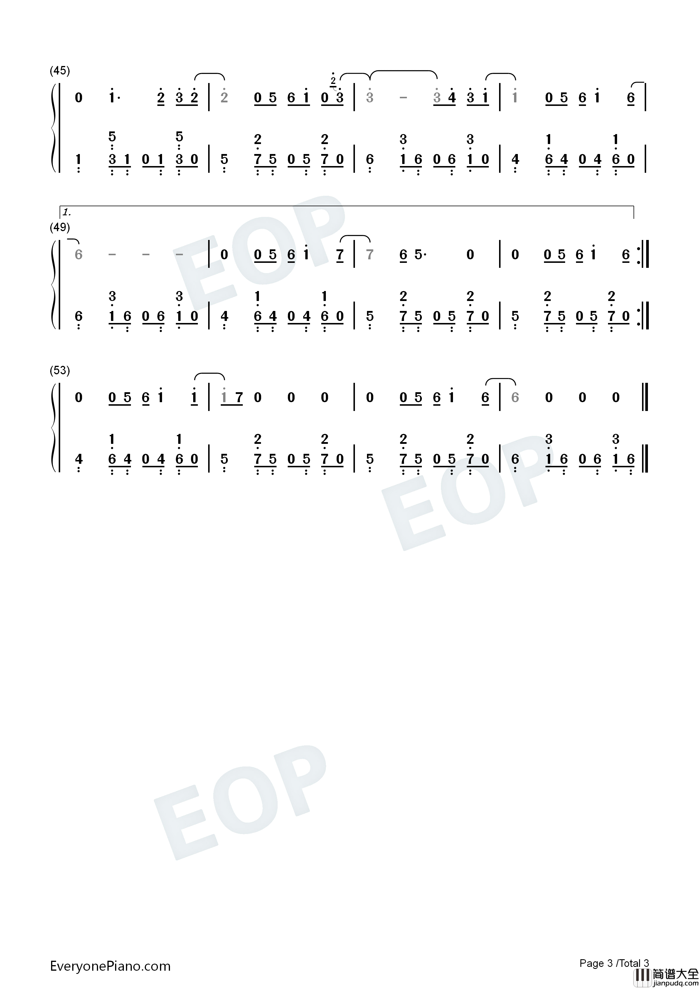 相爱后动物感伤钢琴简谱_张惠妹演唱