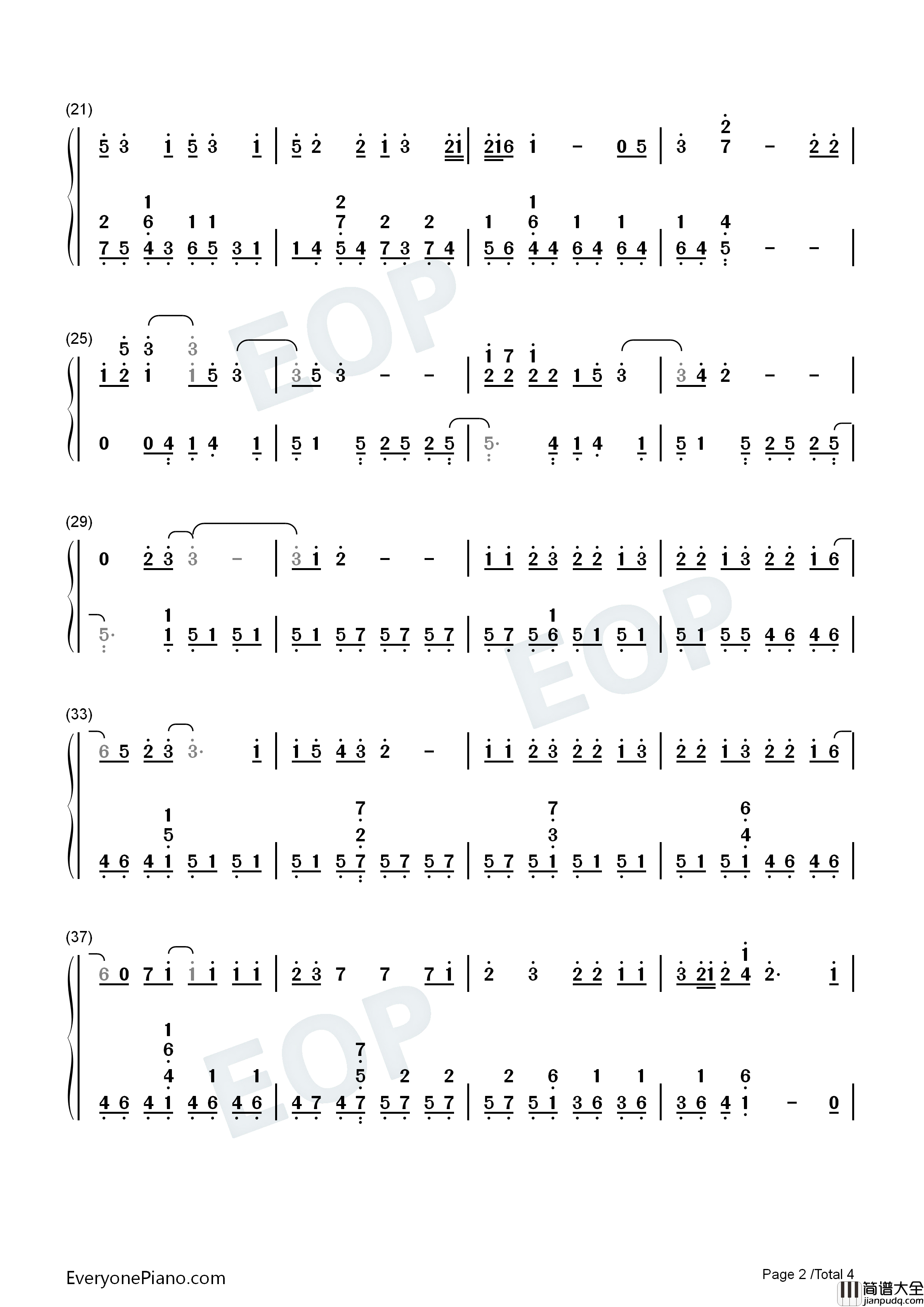 Sad_Song钢琴简谱_We_The_Kings_Elena_Coats演唱