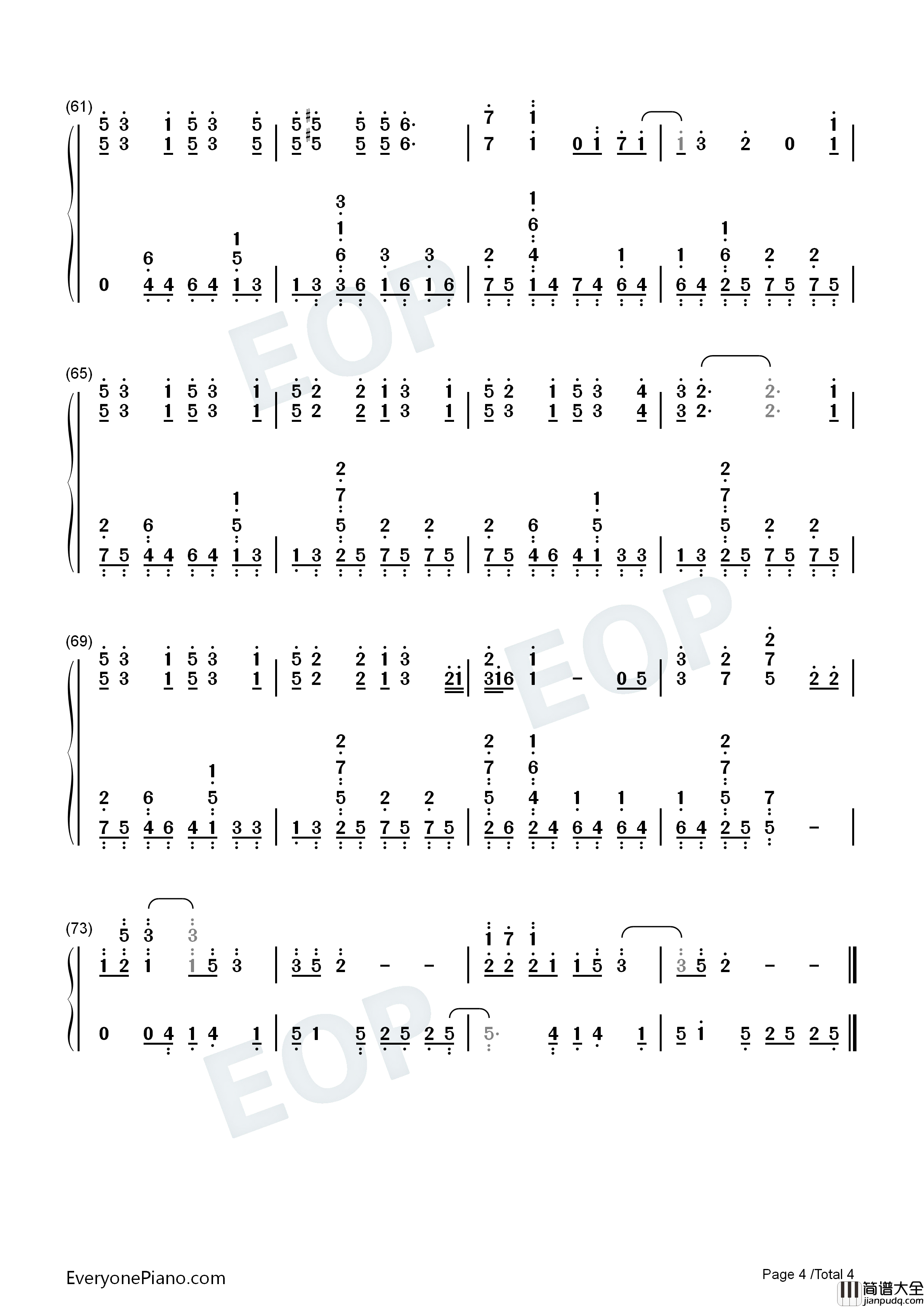 Sad_Song钢琴简谱_We_The_Kings_Elena_Coats演唱