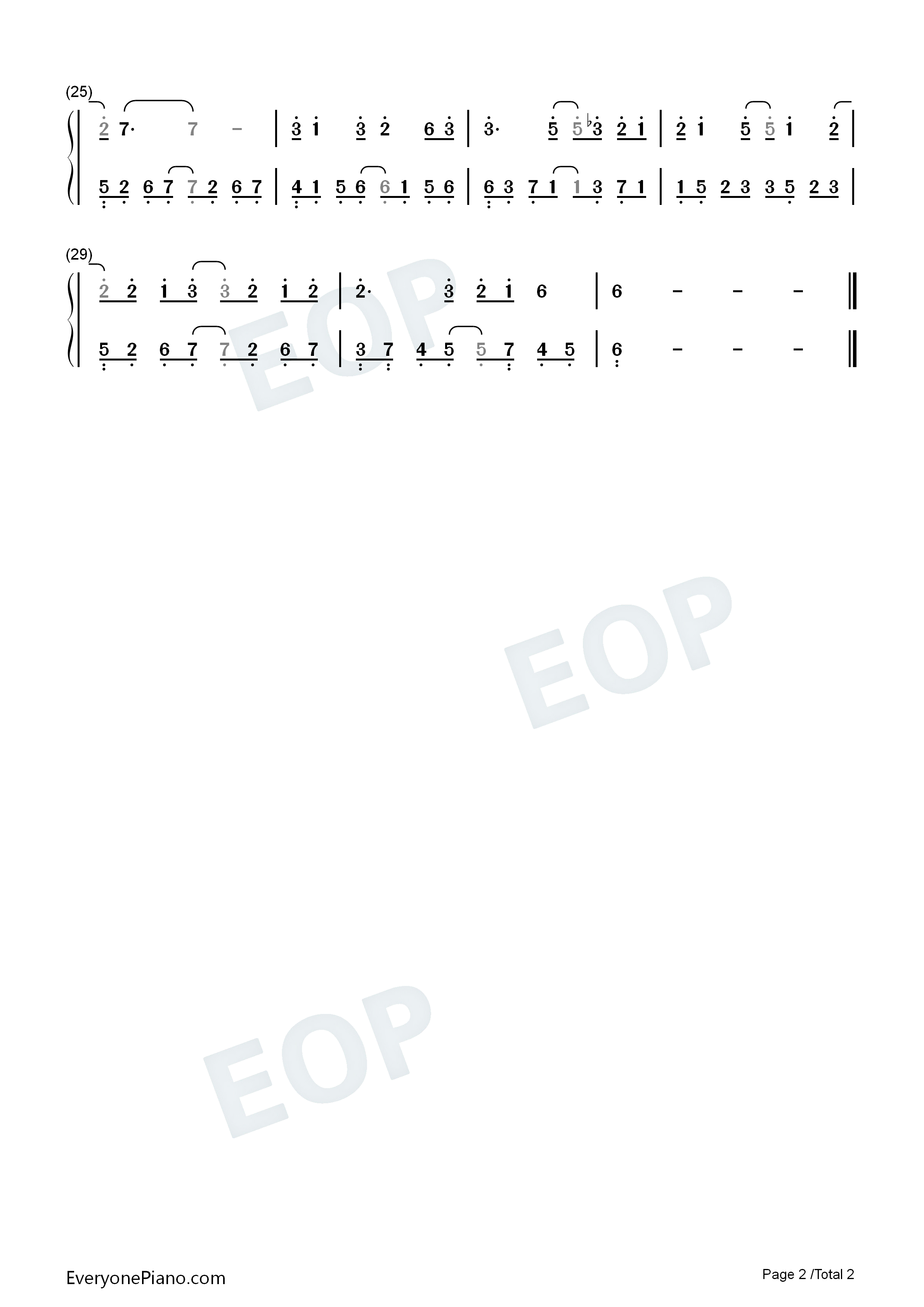 渺小钢琴简谱_田馥甄_Hebe演唱