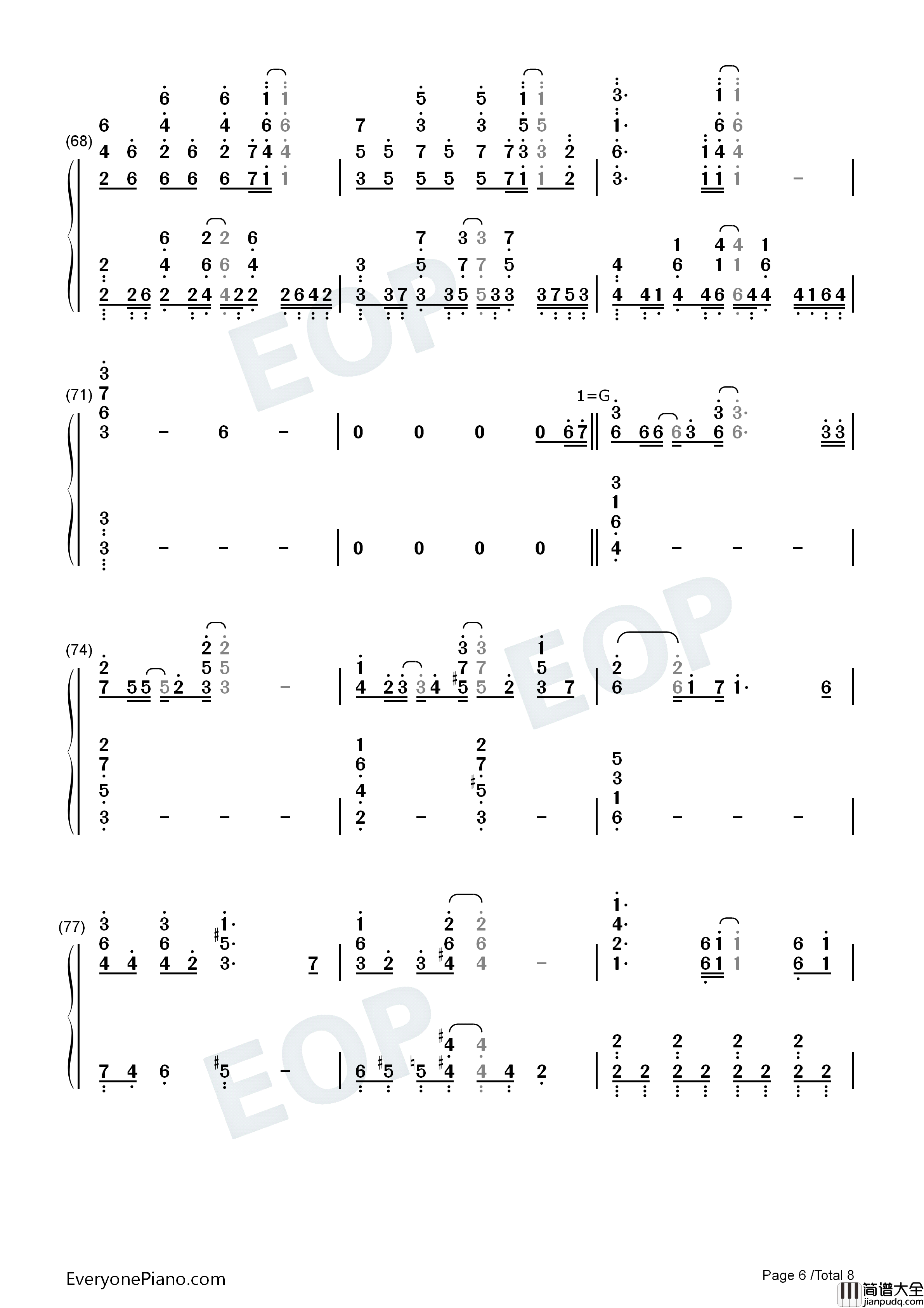 横颜钢琴简谱_牧野由依演唱