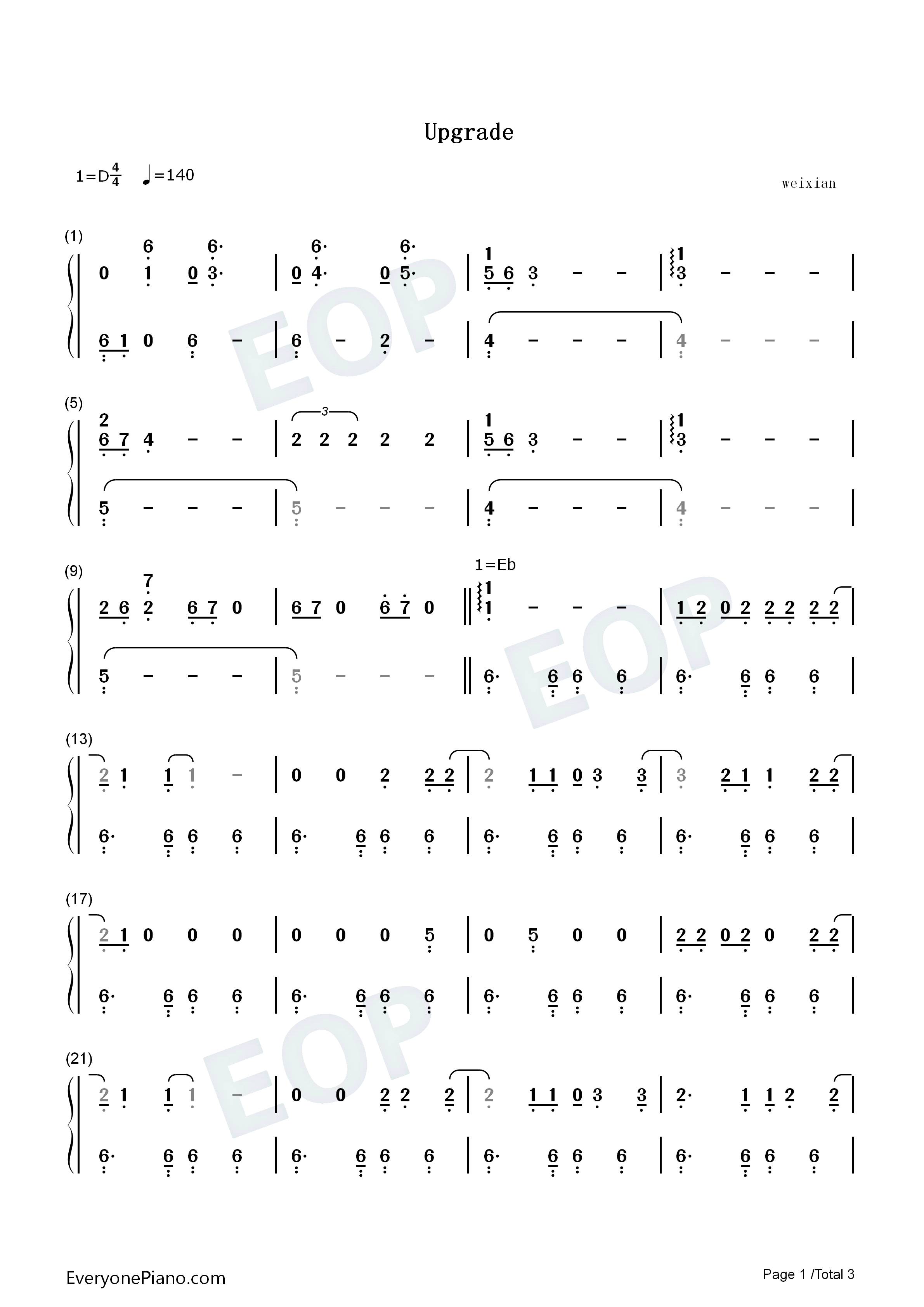 Upgrade钢琴简谱_Joji演唱