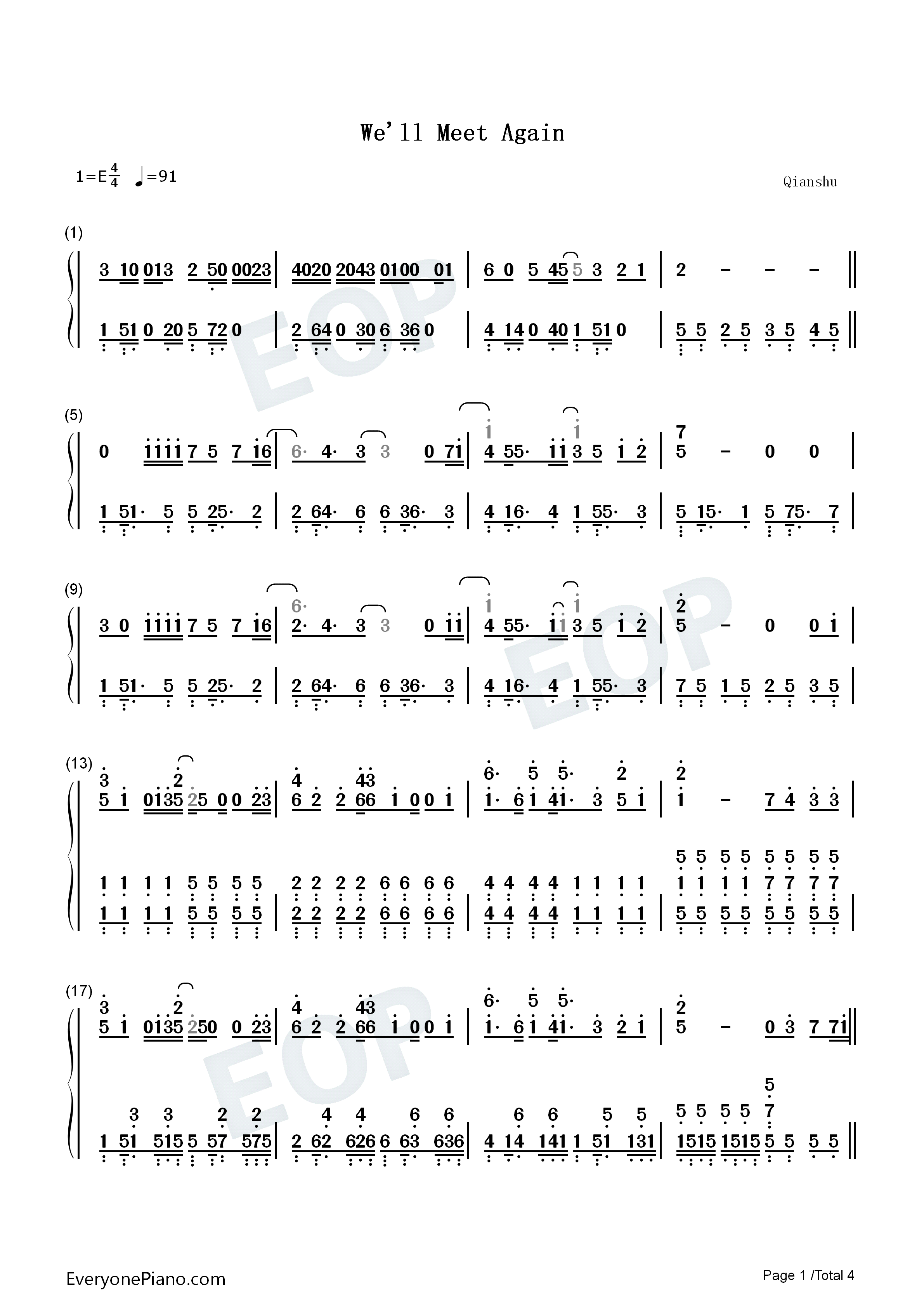 We_Will_Meet_Again钢琴简谱_TheFatRat_Laura_Brehm演唱