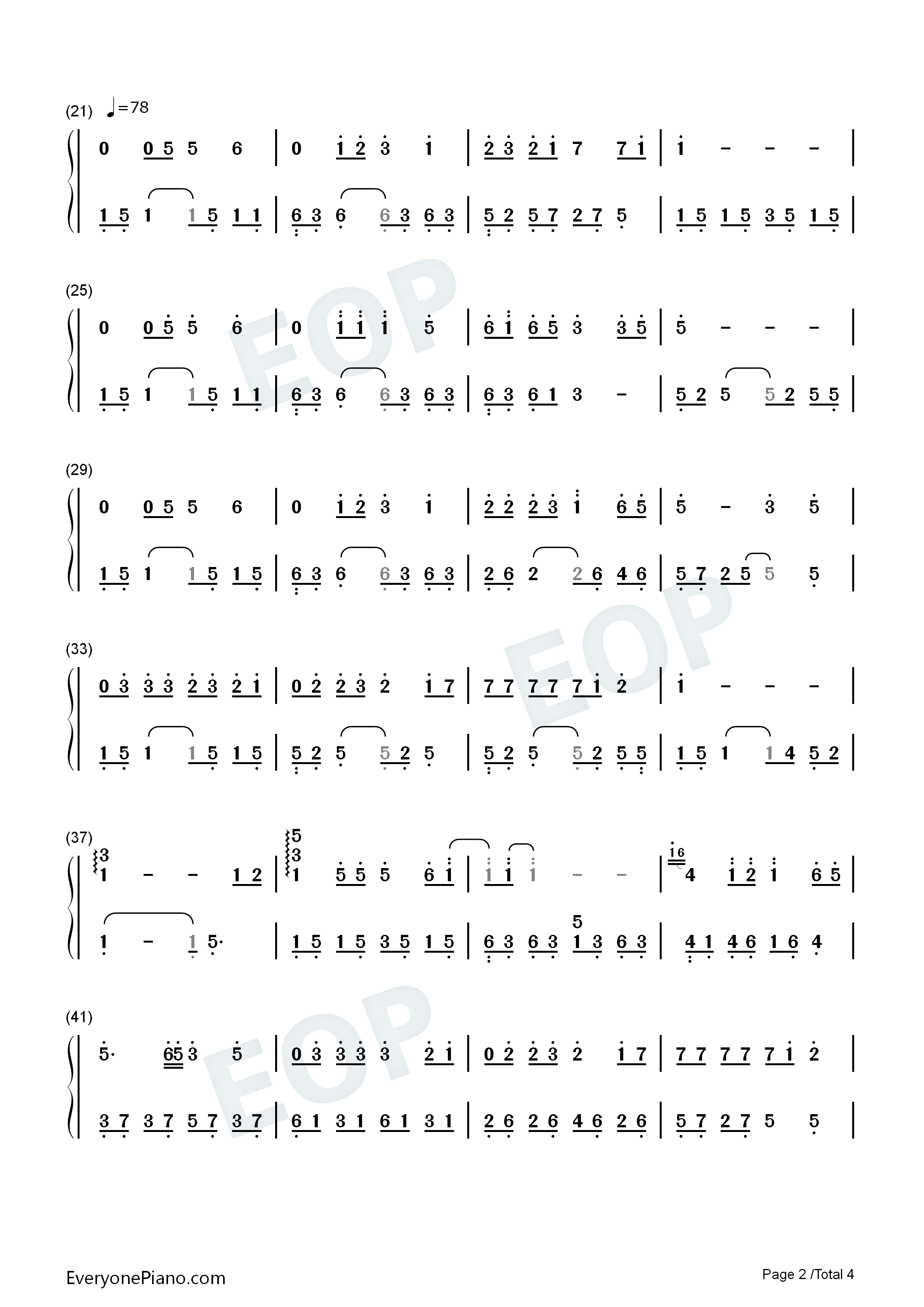 花心钢琴简谱_张碧晨演唱