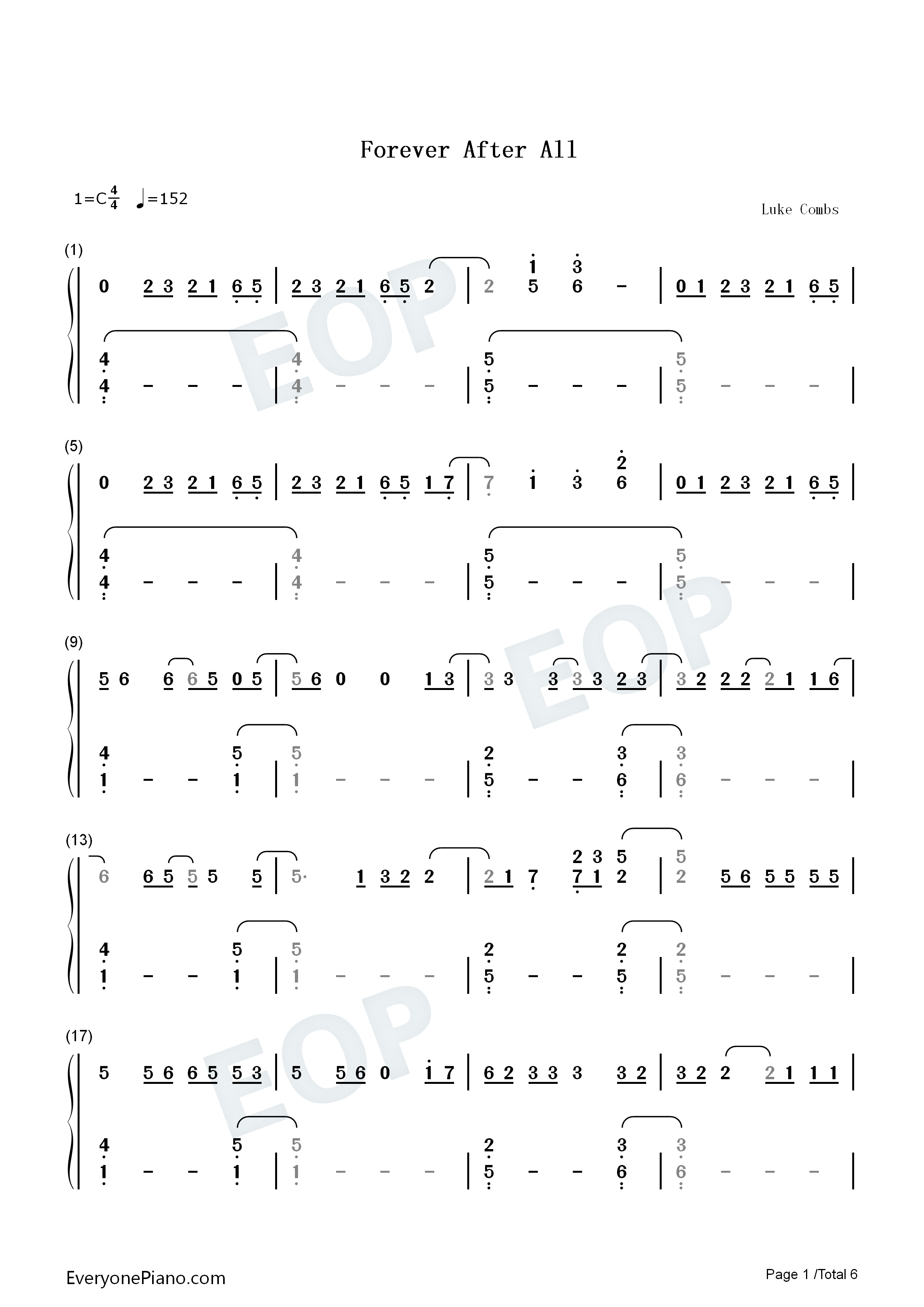 Forever_After_All钢琴简谱_Luke_Combs演唱