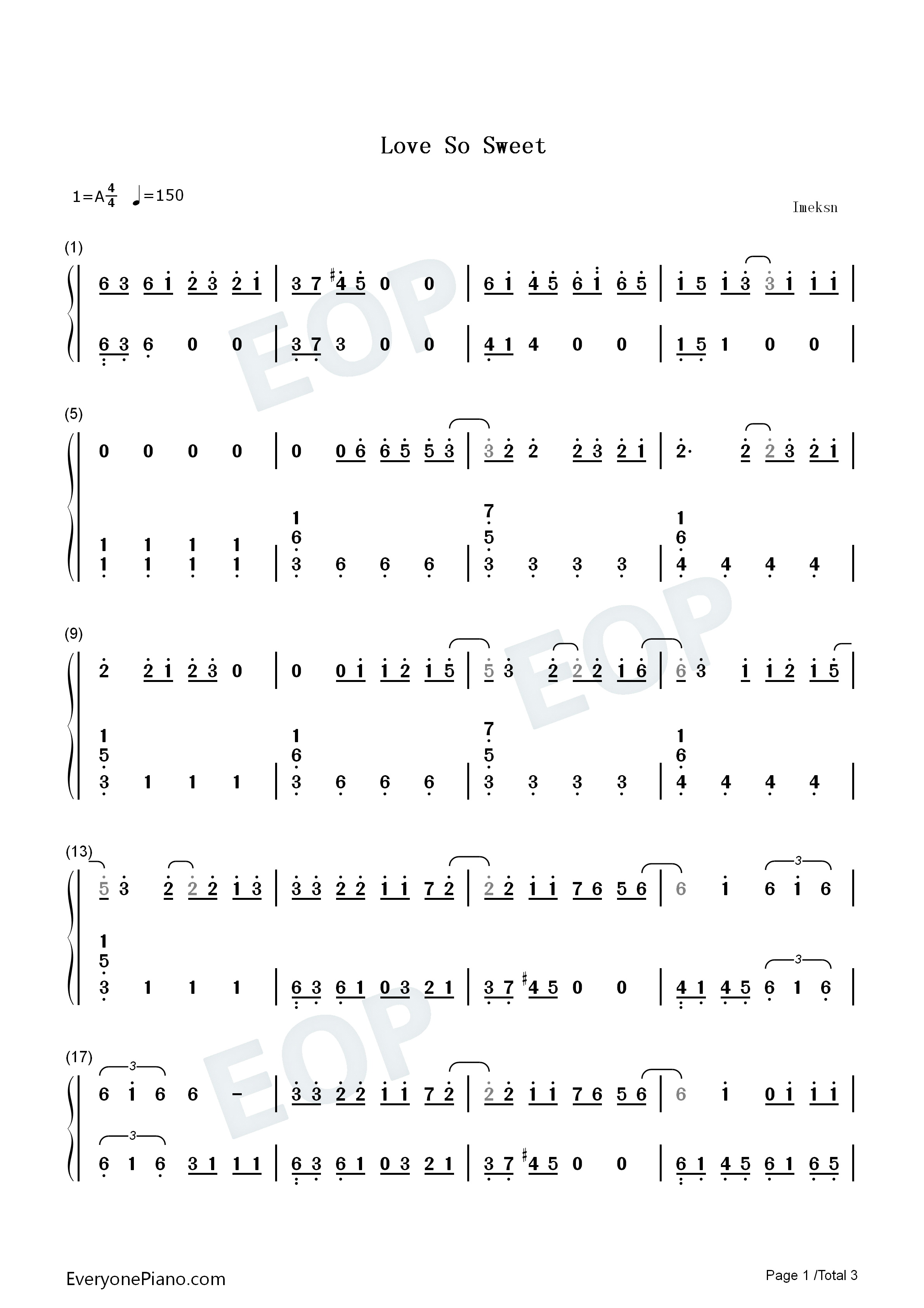 Love_So_Sweet钢琴简谱_Cherry_Bullet演唱