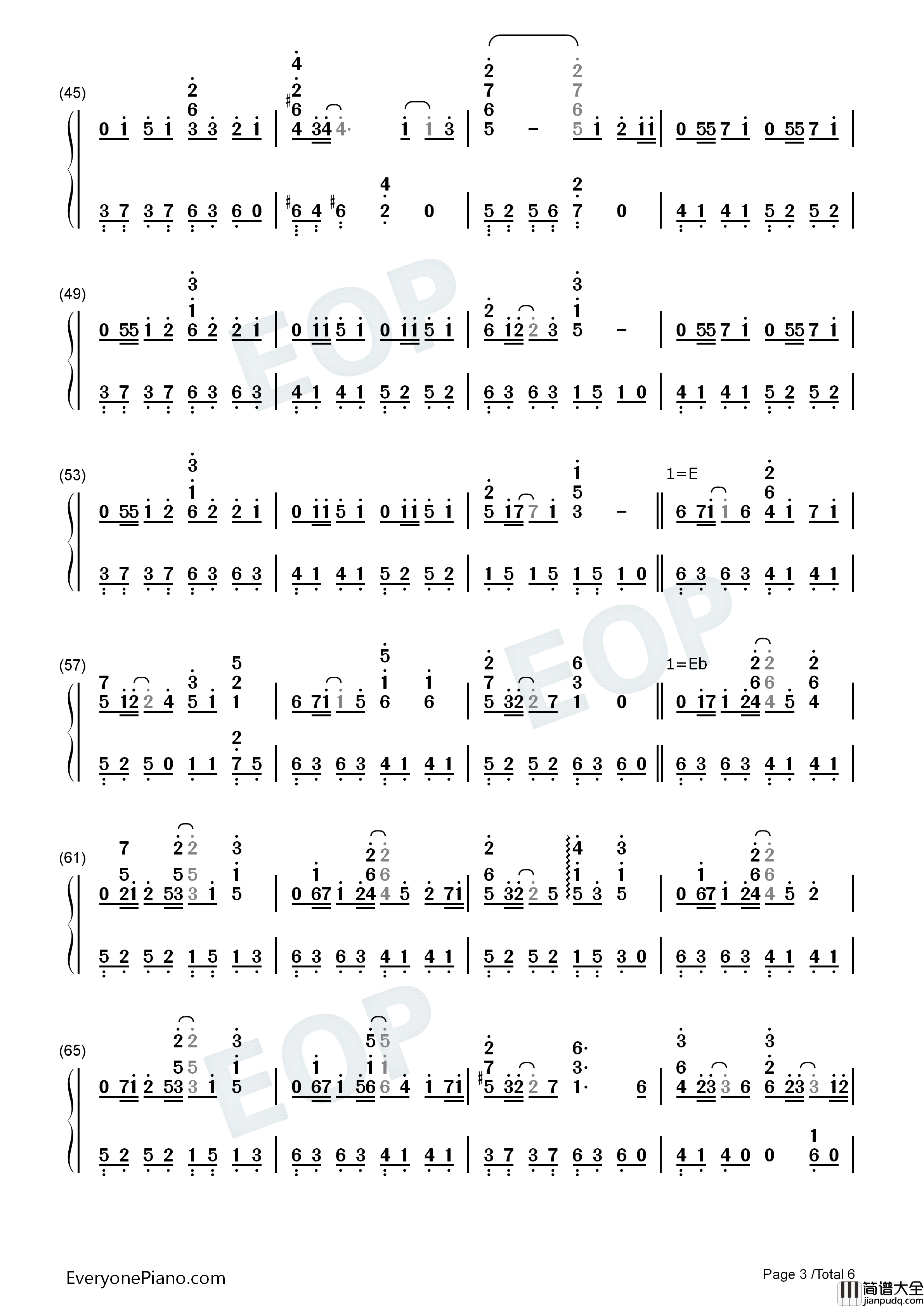 冬がくれた予感钢琴简谱_BiBi演唱