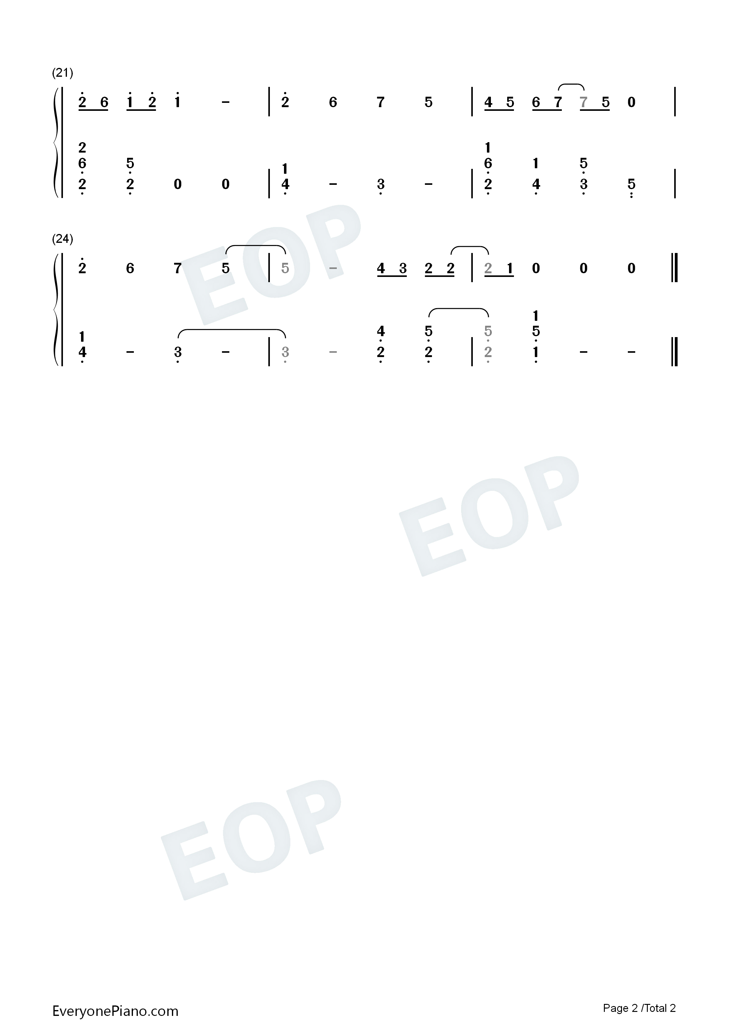 漫长的告白钢琴简谱_双笙演唱