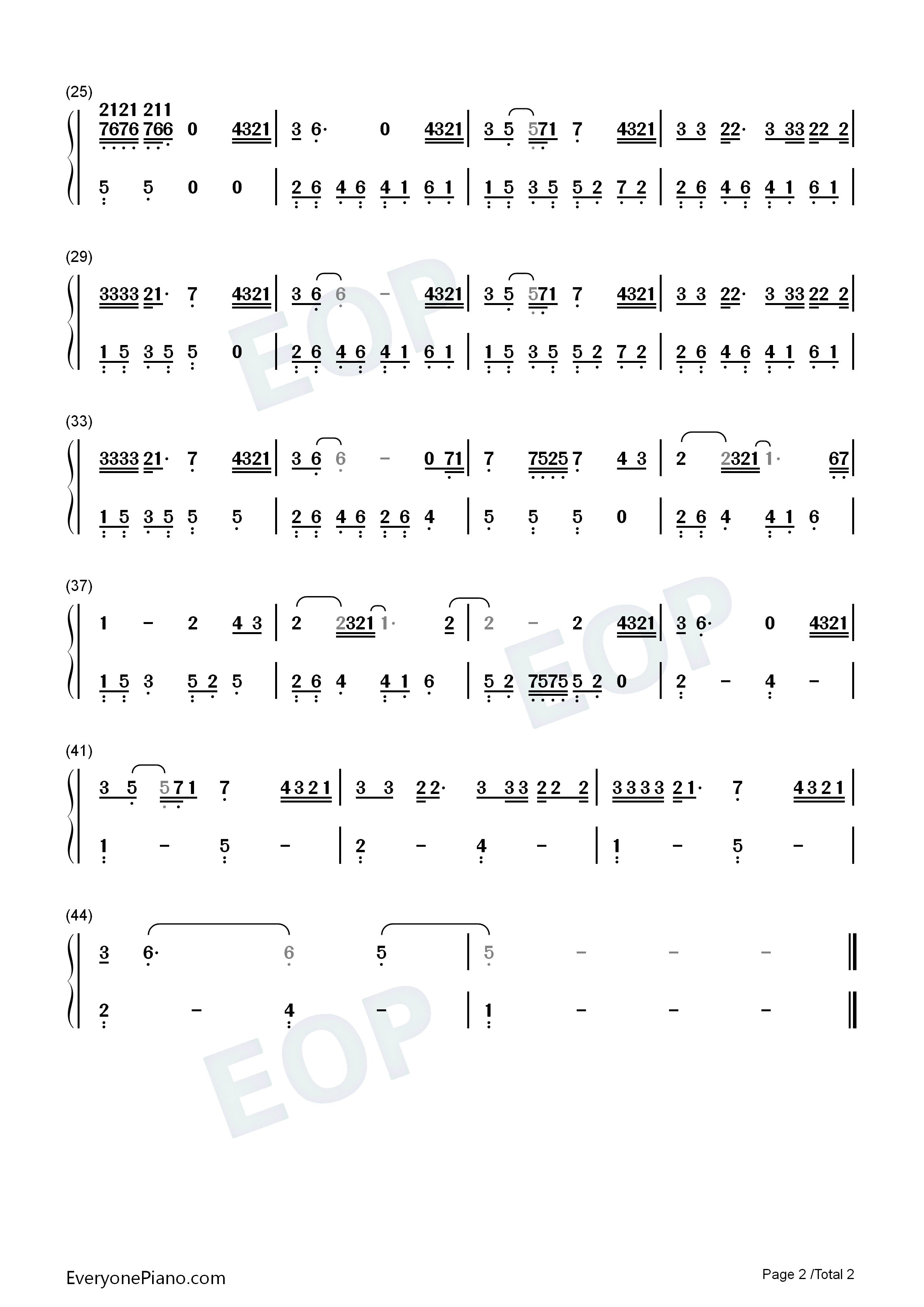 Cover_Me_in_Sunshine钢琴简谱_Pink_Willow_Sage_Hart演唱